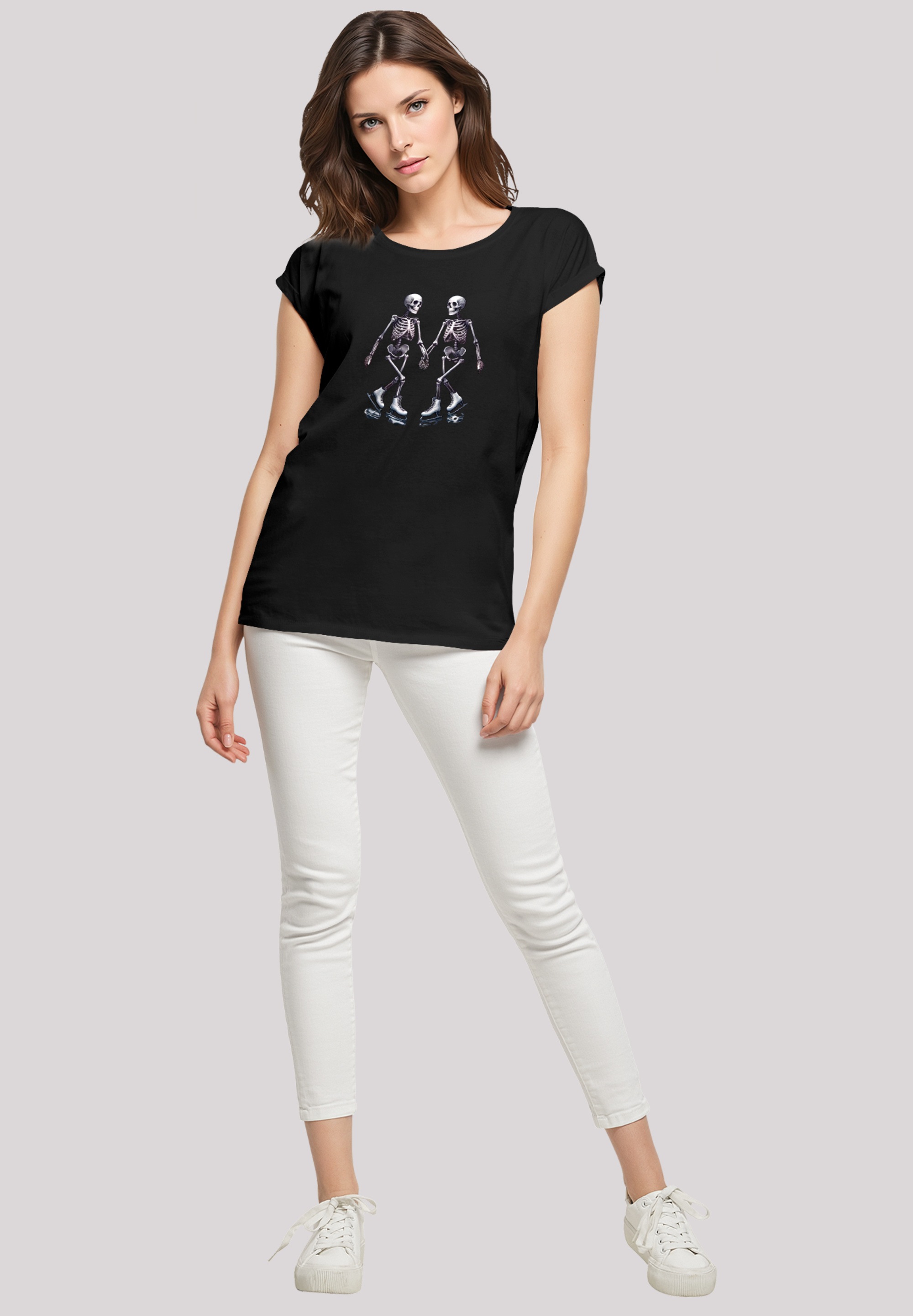 F4NT4STIC T-Shirt »Skelettpaar Eislaufen Valentinstagsgeschenk«, Premium Qualität