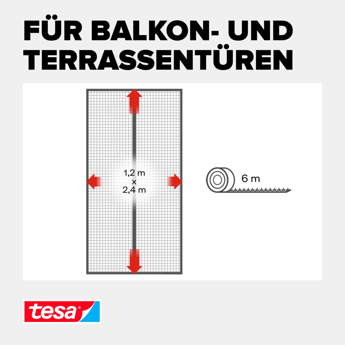 tesa Insektenschutz-Vorhang »Insect Stop Magnetvorhang selbstschließend, XL - 1,20 m x 2,40 m«, Insektenschutzvorhang mit Magneten - für Balkon- und Terrassentüren