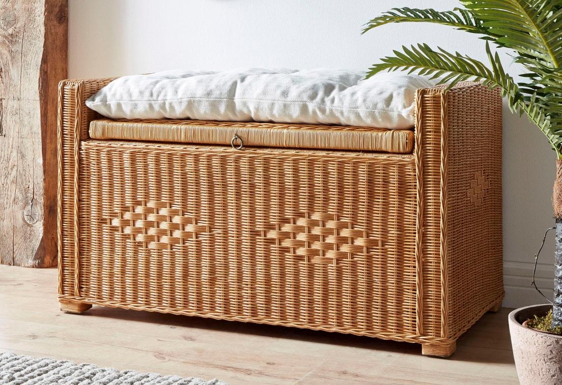 Home affaire Sitztruhe »Schönerempfang, TOPSELLER!«, (Rattan-Bank), Belastbar bis max. 80 Kg, mit Stauraum