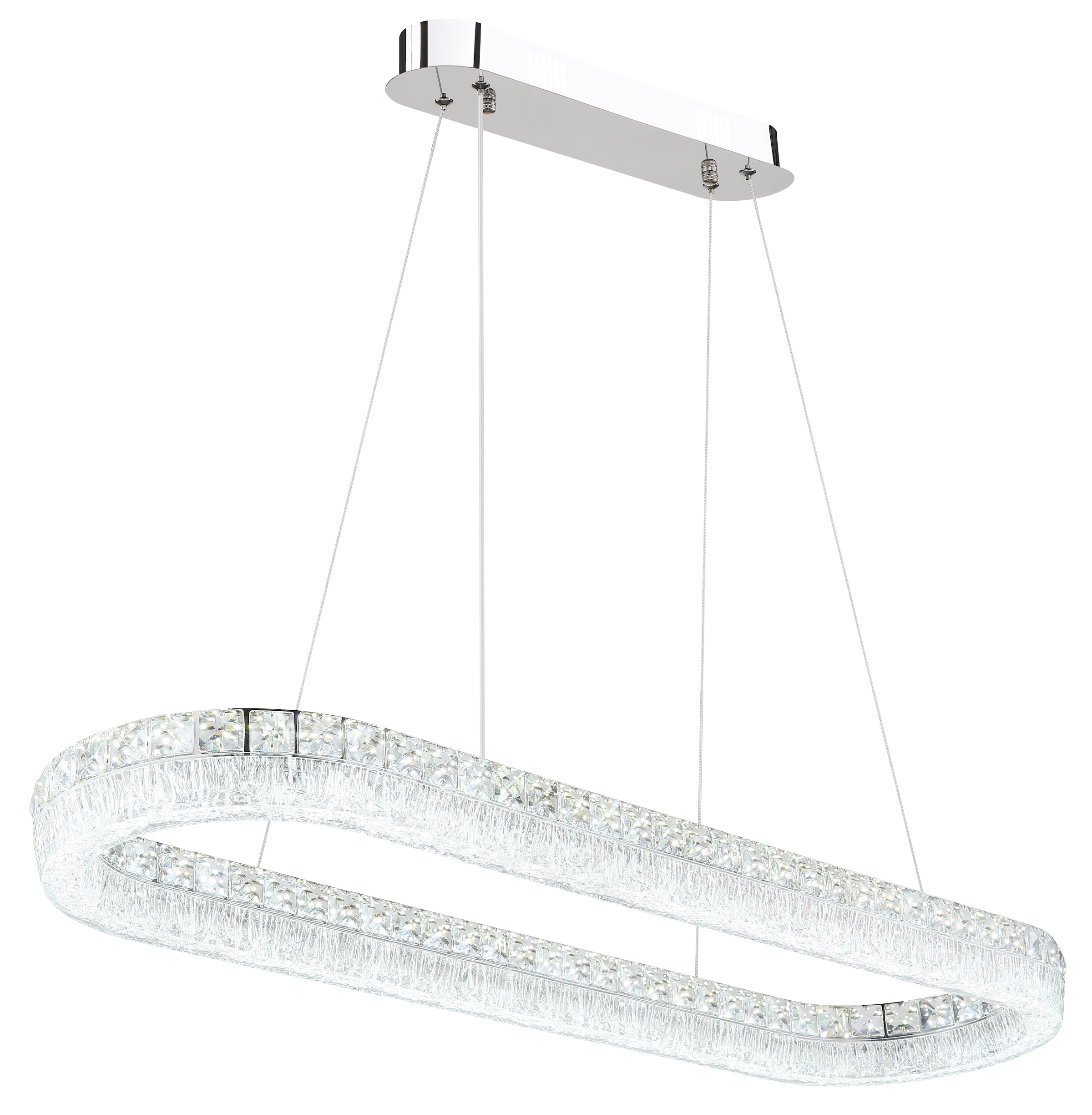 GLOBO LIGHTING Hängeleuchte »LAUREL« LED-Modul 1 Stk. Verchromte Hängeleuchte mit Acryl und Glaskristallen, dimmbar