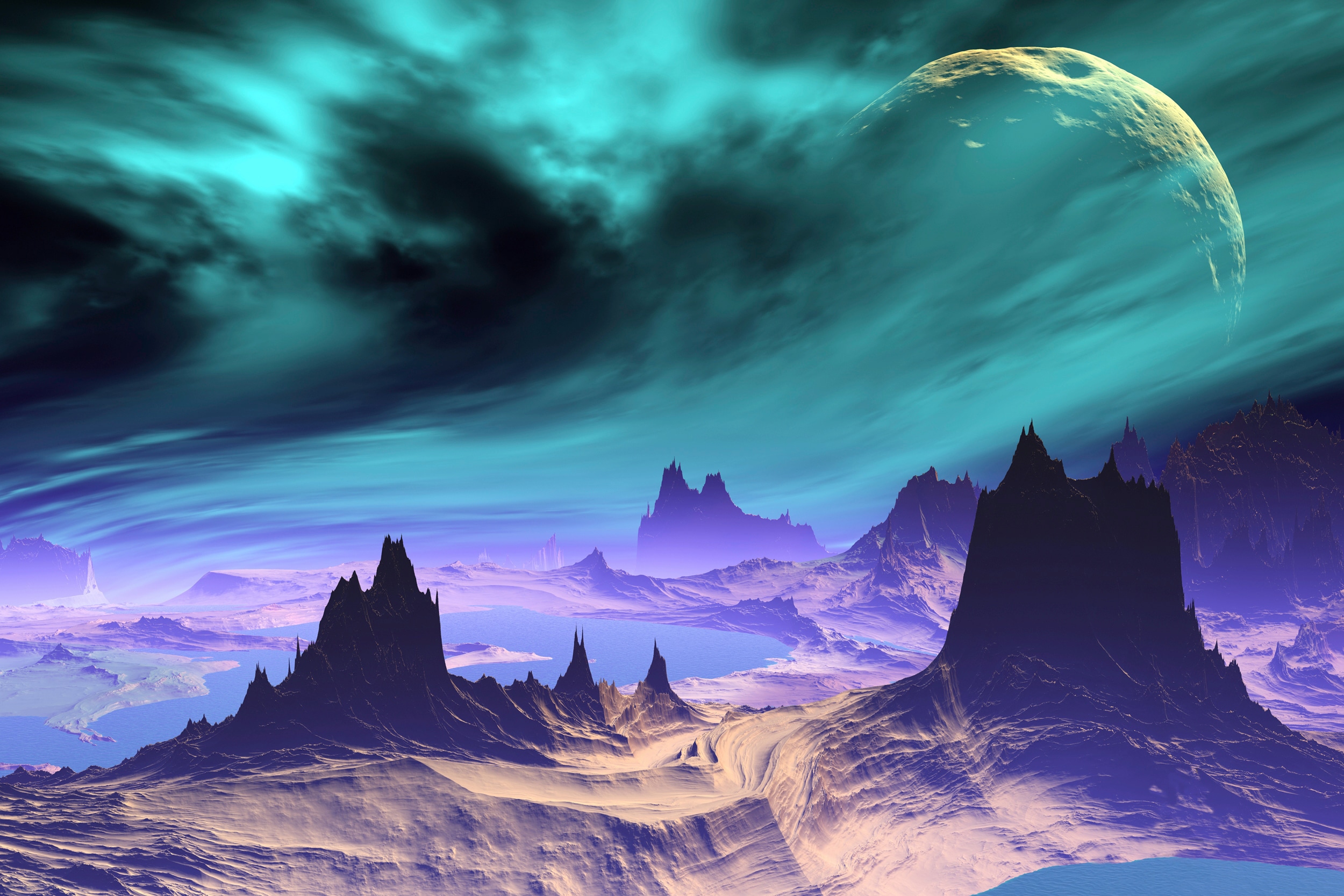 Papermoon Fototapete "PLANETEN-FUTURISTISCH WELTRAUM MOND GALAXIE UNIVERSUM"