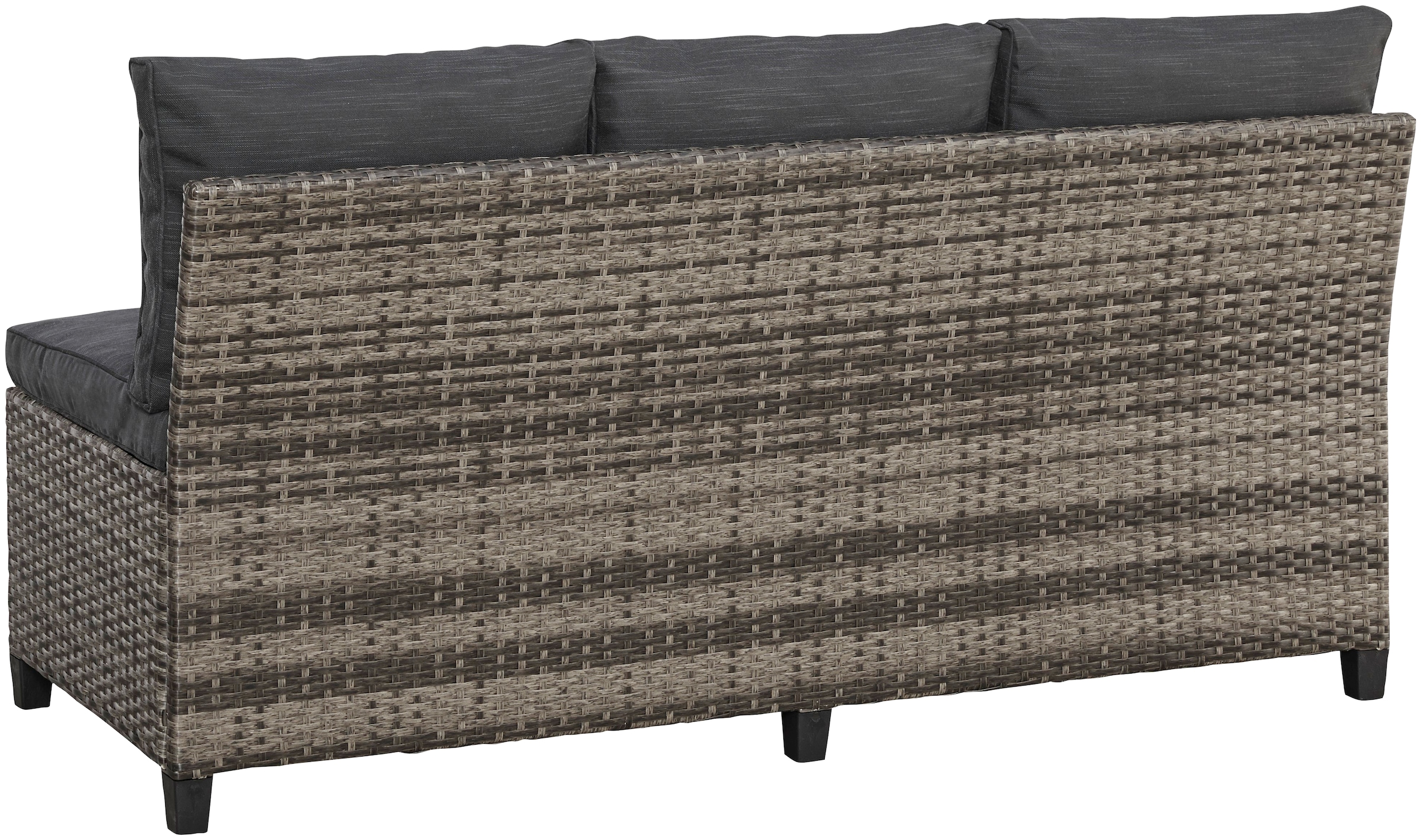 KONIFERA Gartenlounge-Set »Rotterdam«, (Set, 20 tlg., 3x 3er Sofa, 2x Hocker, 1x Tisch 120x82x67cm, inkl. Auflagen), Polyrattan, Stahl, Tischplatte aus Nonwood