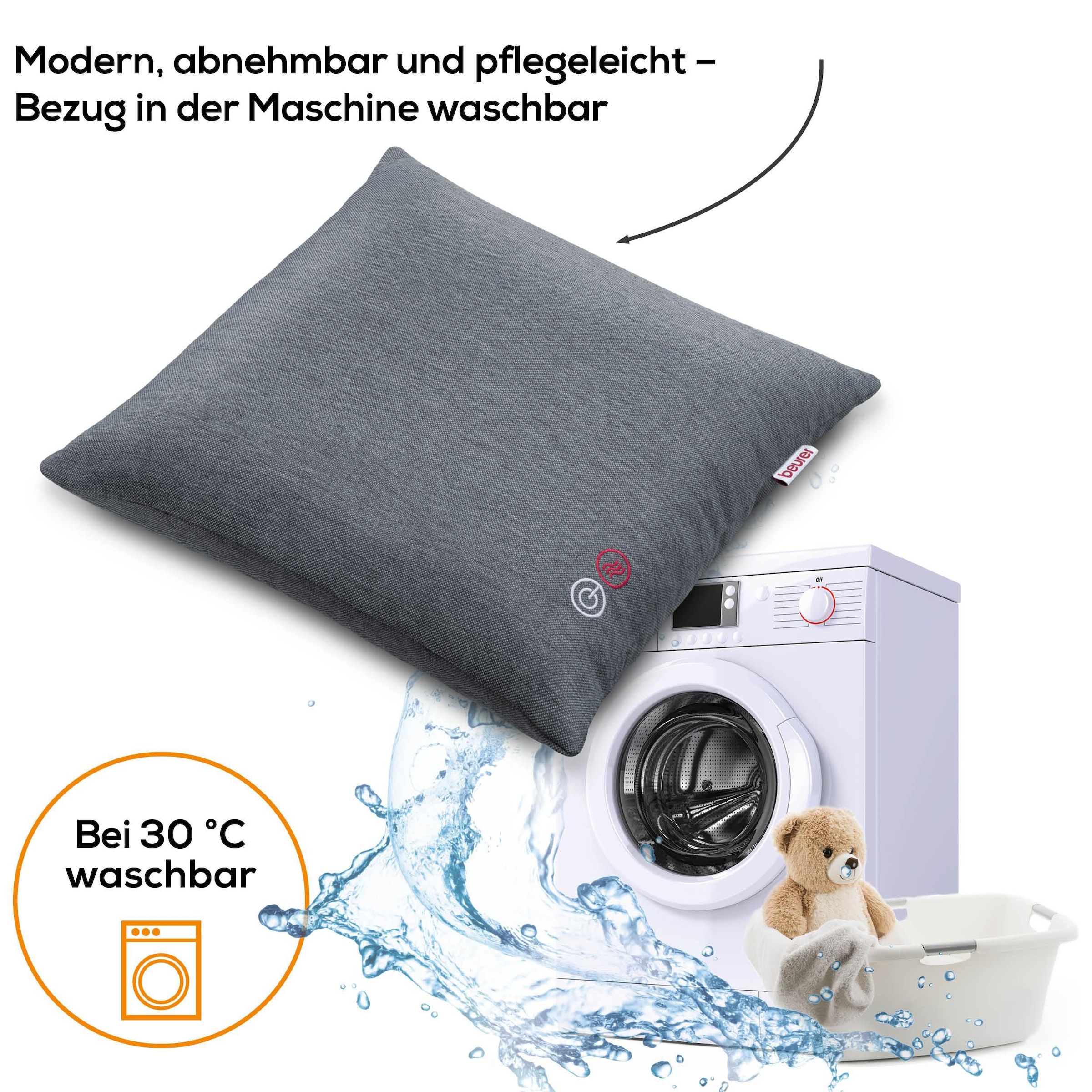 BEURER Massagekissen »Beurer MG 135 Shiatsu-Kissen mit zuschaltbarer Wärmefunktion«, Mit 4 Massageköpfen für eine entspannende Massage