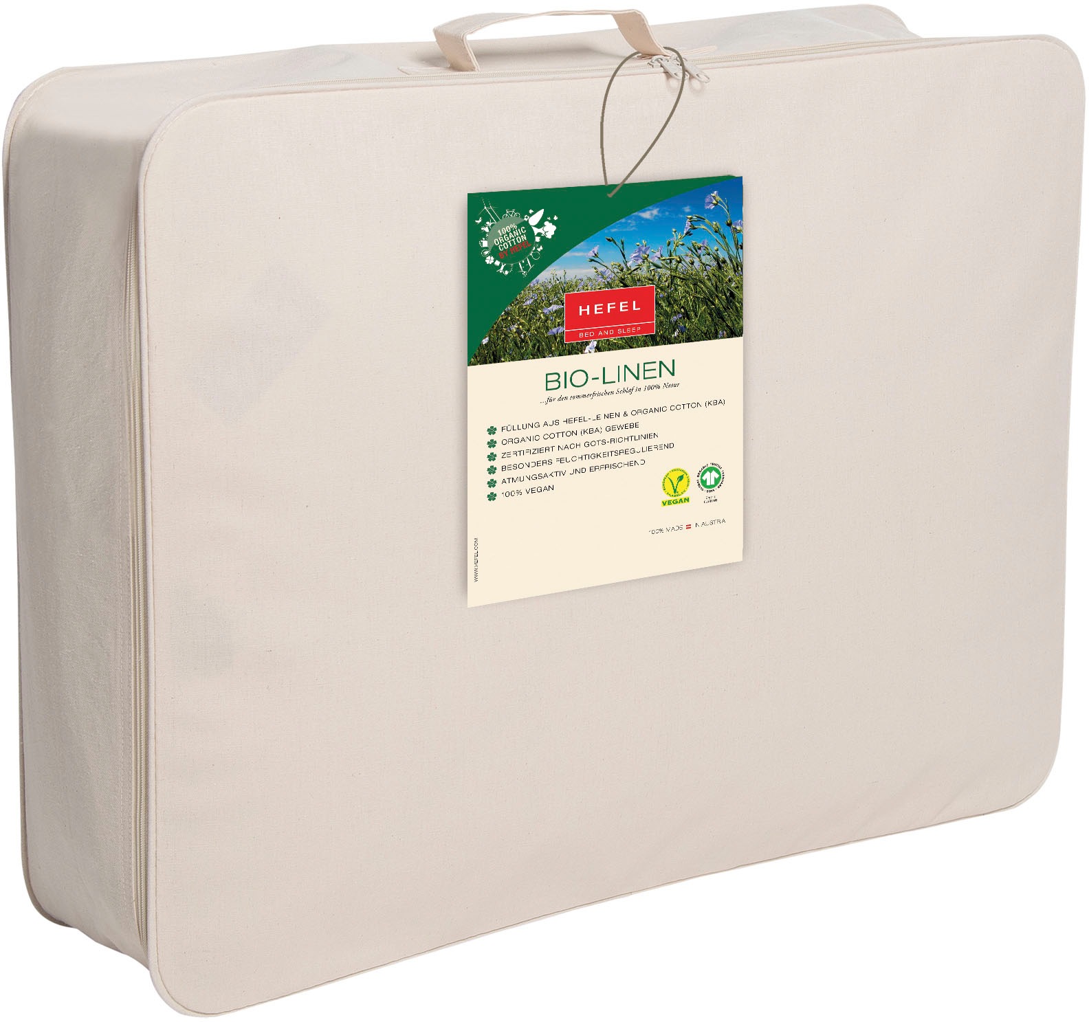 Naturfaserbettdecke »Bio Linen«, extraleicht, Bezug 100% Baumwolle, (1 St.)