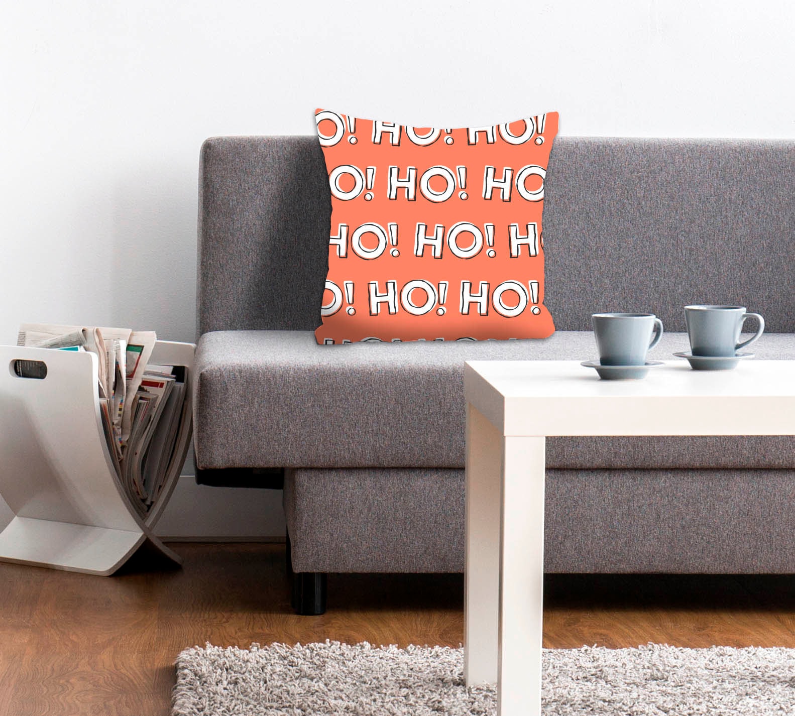 queence Dekokissen »HO! HO! HO!«, Kissenhülle,Ho Ho Ho,Weihnachten,Festlich,Rot,Weiß,Spruch