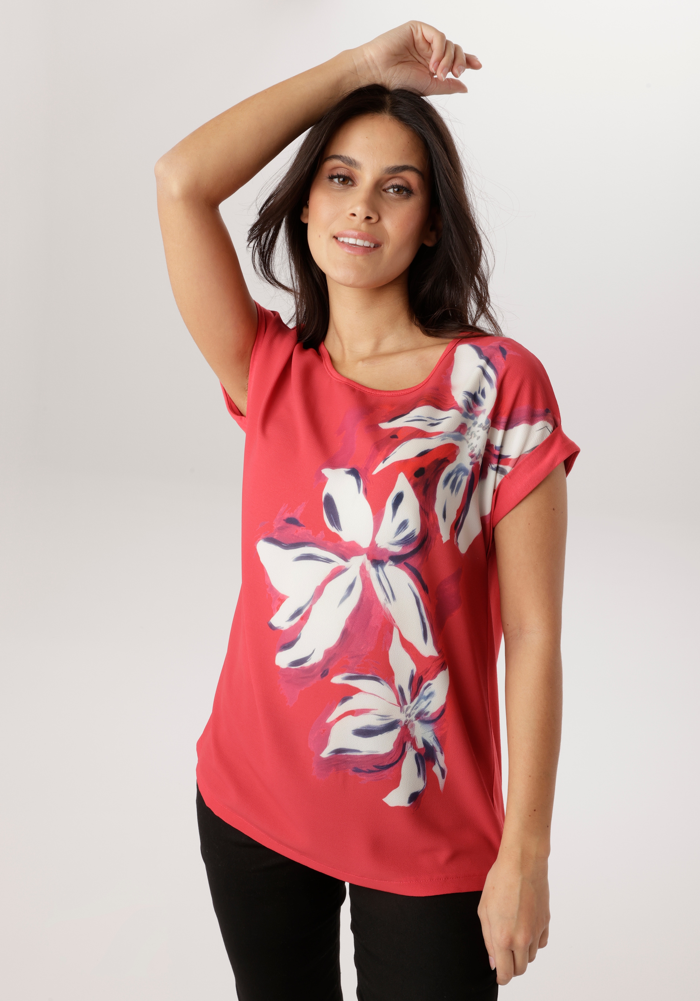 Aniston SELECTED Shirtbluse im Materialmix - NEUE KOLLEKTION günstig online kaufen