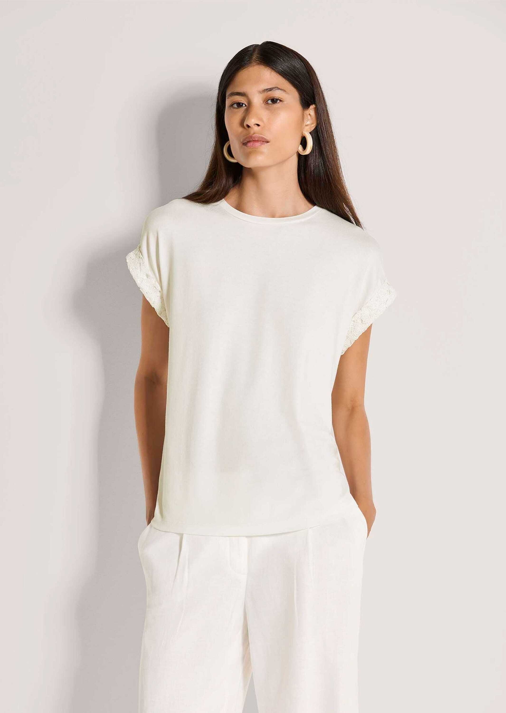 MADELEINE Kurzarmshirt »Spitzenshirt Elegantes Jersey-Shirt mit Spitze, Kurzarm« Shirt mit Spitzeneinsatz am Kurzarm