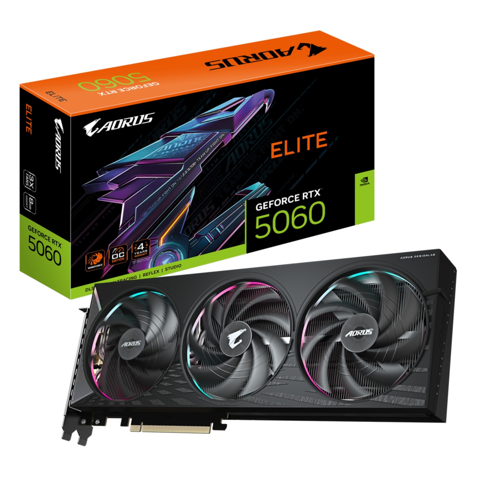 Gigabyte Grafikkarte »AORUS GeForce RTX 5060 ELITE 8G Grafikkarte - 8GB GDDR7, 128bit, PCI-E«