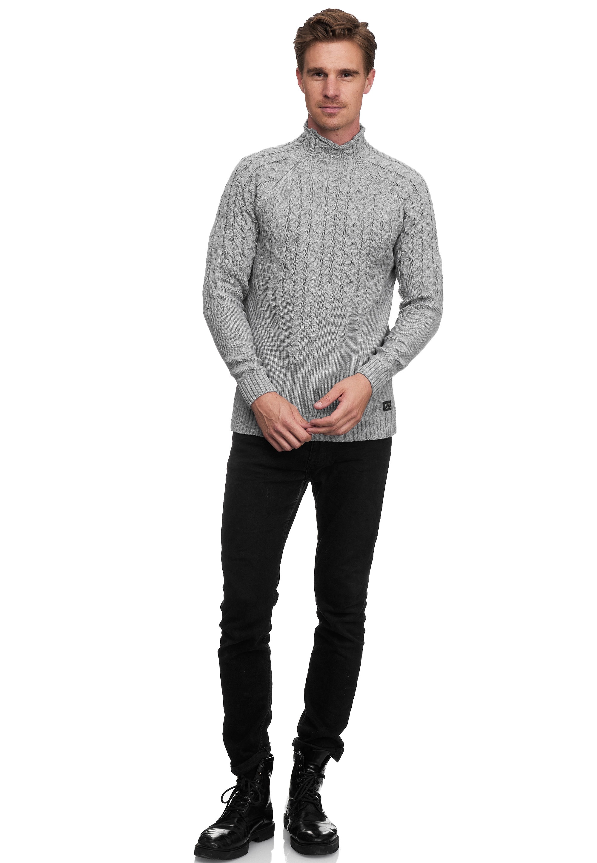Rusty Neal Strickpullover, mit modischen Zopfmustern