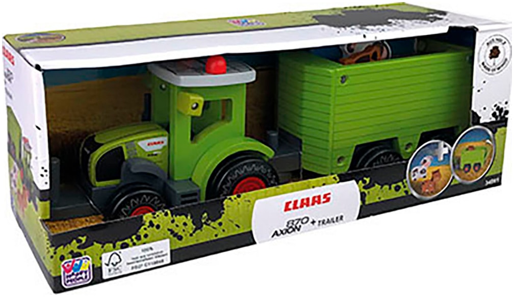 Happy People Spielzeug-Traktor »CLAAS Kids Axion 870«, aus Holz, mit Viehanhänger