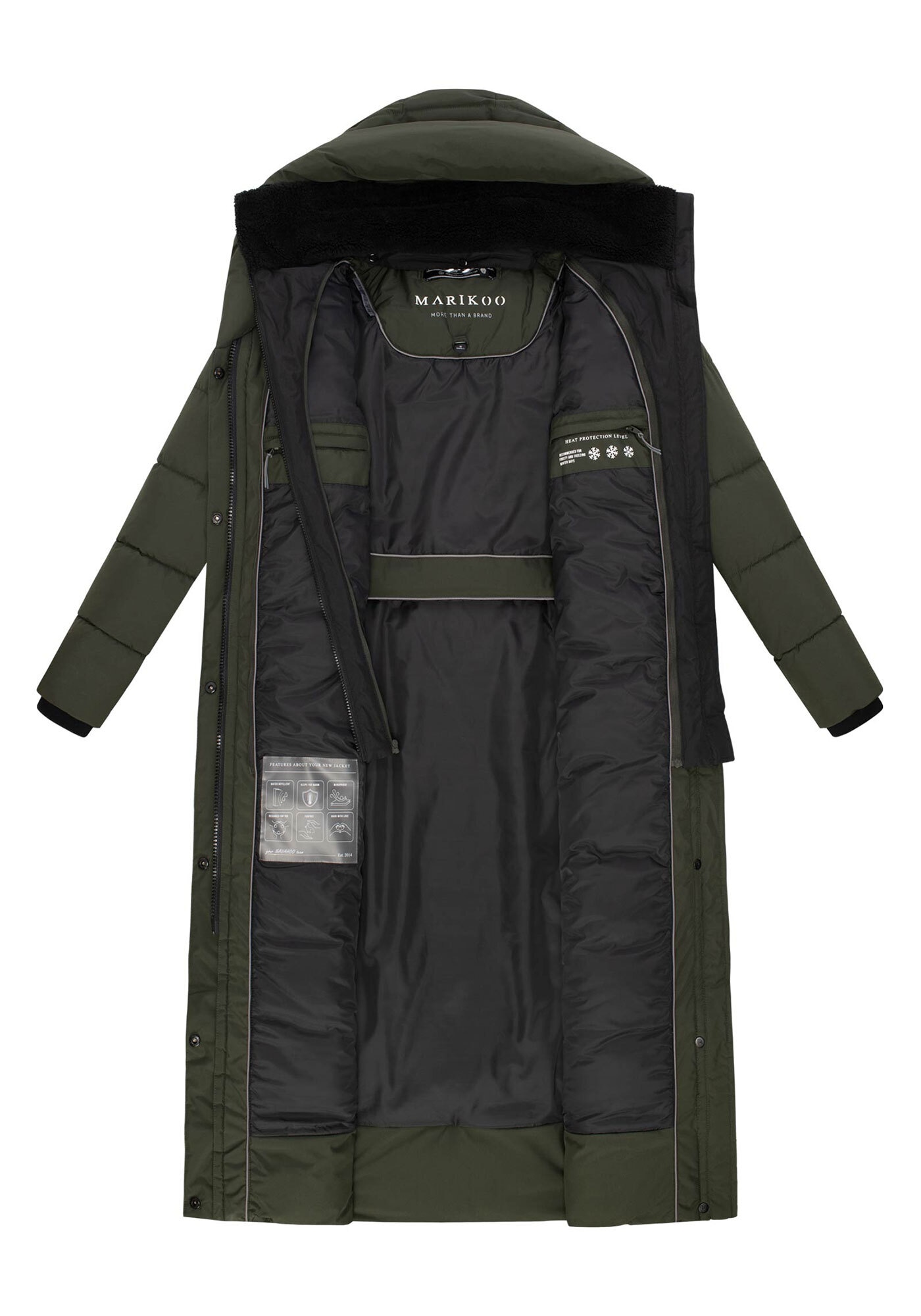 Marikoo Winterjacke »Pakoraa«, extra langer Winter Mantel mit abnehmbaren Innenteil