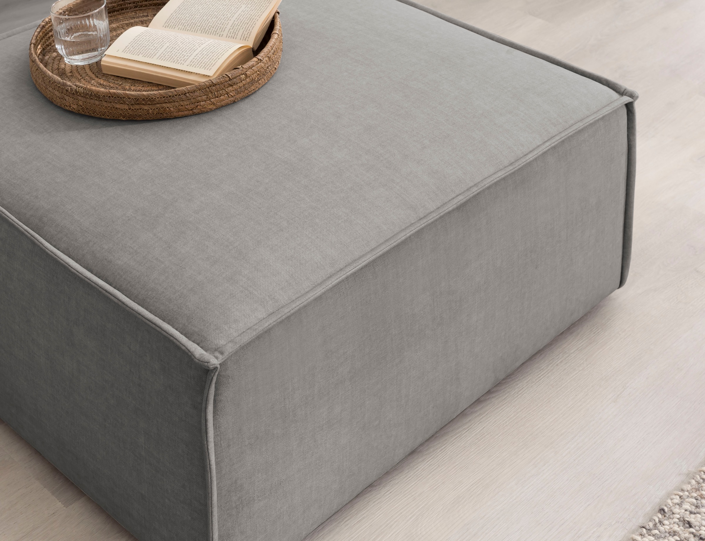 Home affaire Hocker »SHERWOOD, Polsterhocker in 3 Stoffarten verfügbar«, passend zur Polster-Serie SHERWOOD