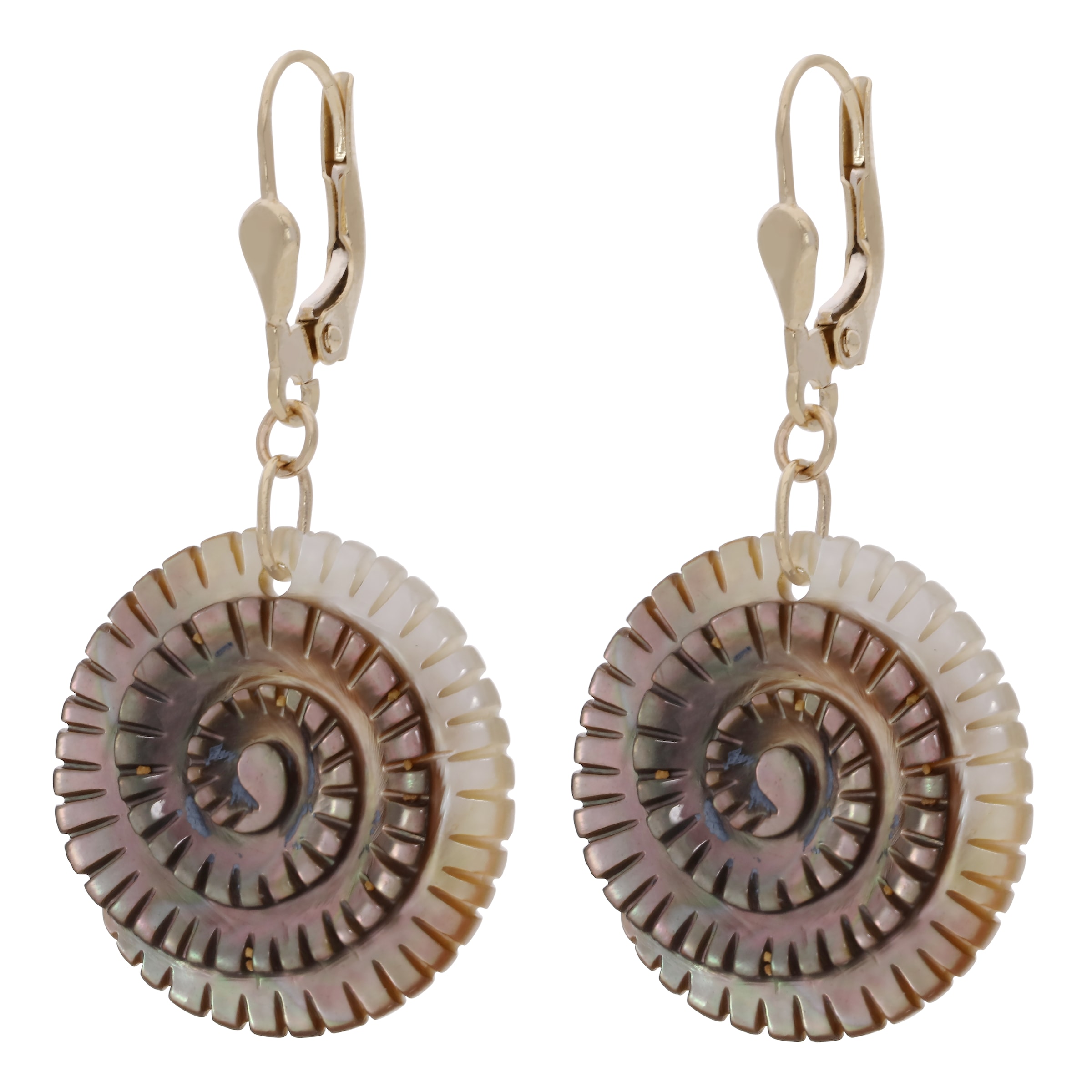 Firetti Paar Ohrhänger »Schmuck Geschenk Gold 585 Ohrschmuck Ohrringe rund Schnecke« mit Perlmutt