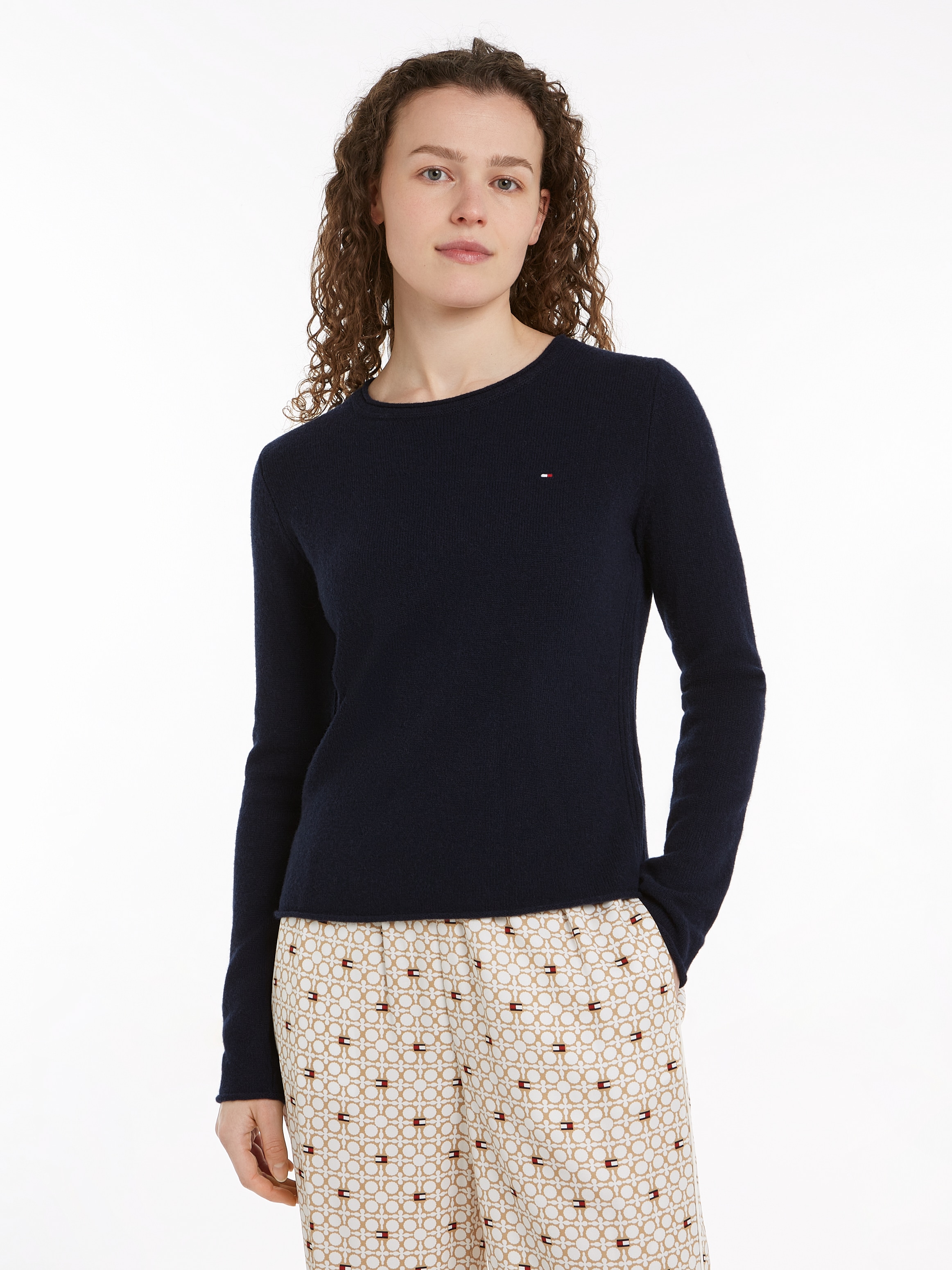 Tommy Hilfiger Strickpullover "SOFT WOOL C-NK SWEATER", mit Logostickerei, günstig online kaufen