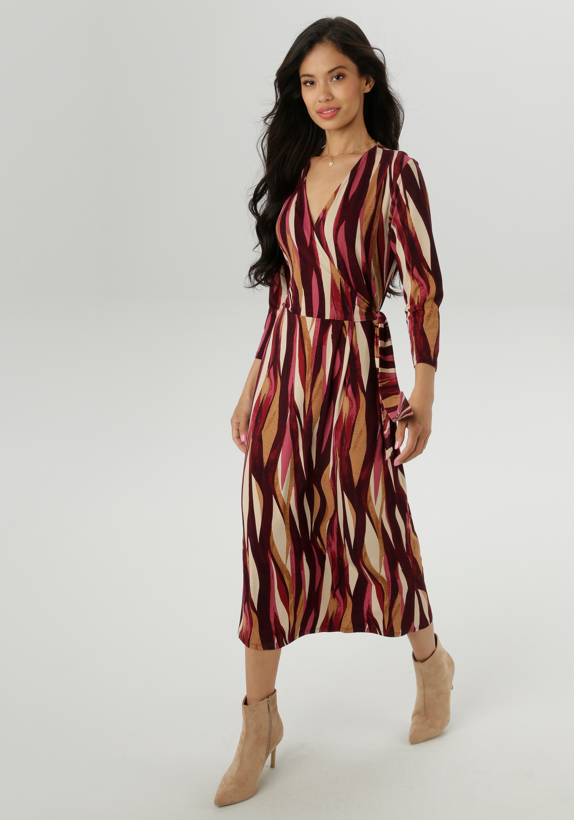 Aniston SELECTED Jerseykleid, in femininer Wickel-Optik - NEUE KOLLEKTION