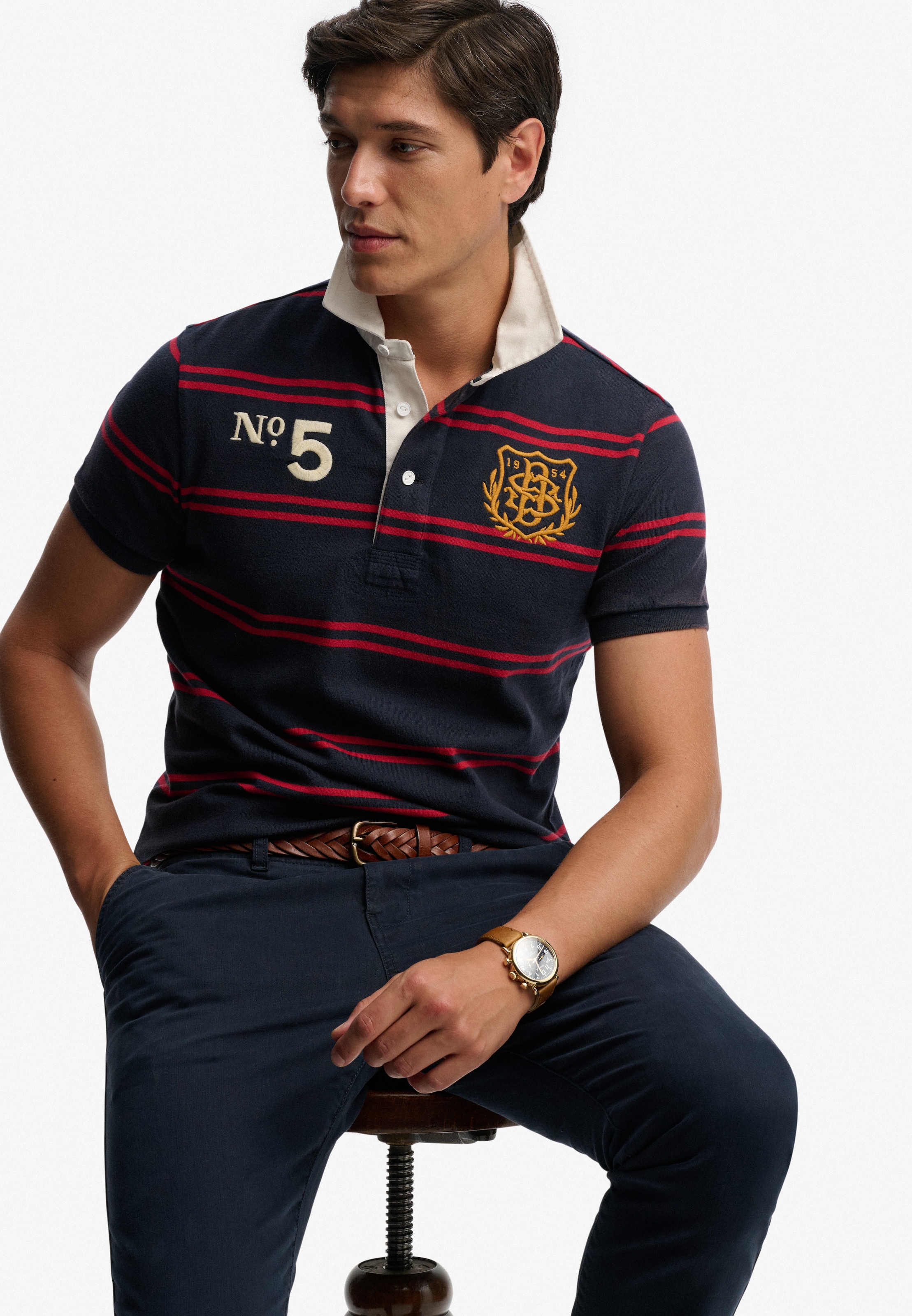 Superdry Poloshirt »DOUBLE EMBLEM JERSEY SS RUGBY« im angesagten Rugby Stil