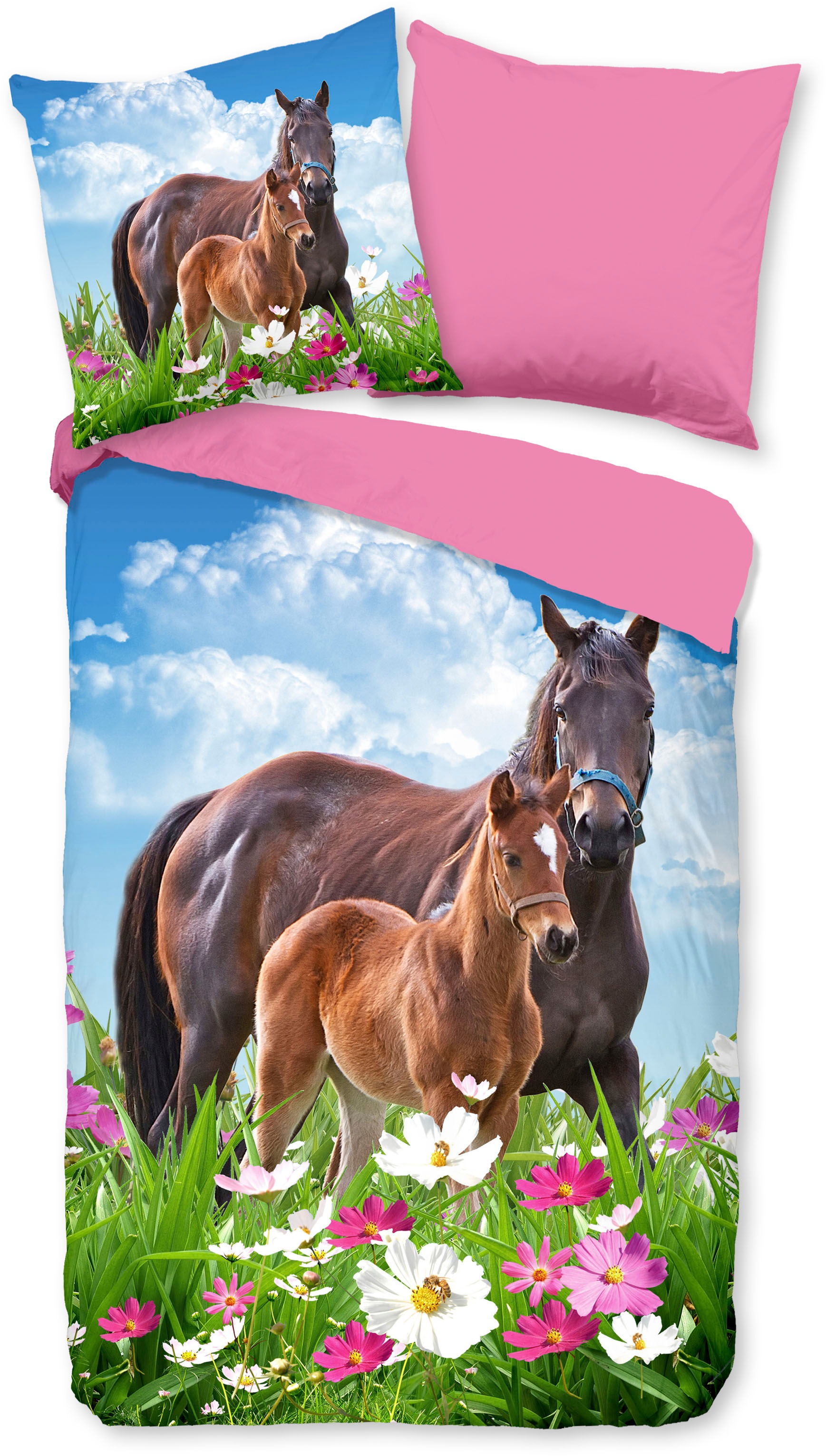 good morning Kinderbettwäsche "Dora" 2 Stk. tlg. Baumwolle, 135x200, Reißve günstig online kaufen