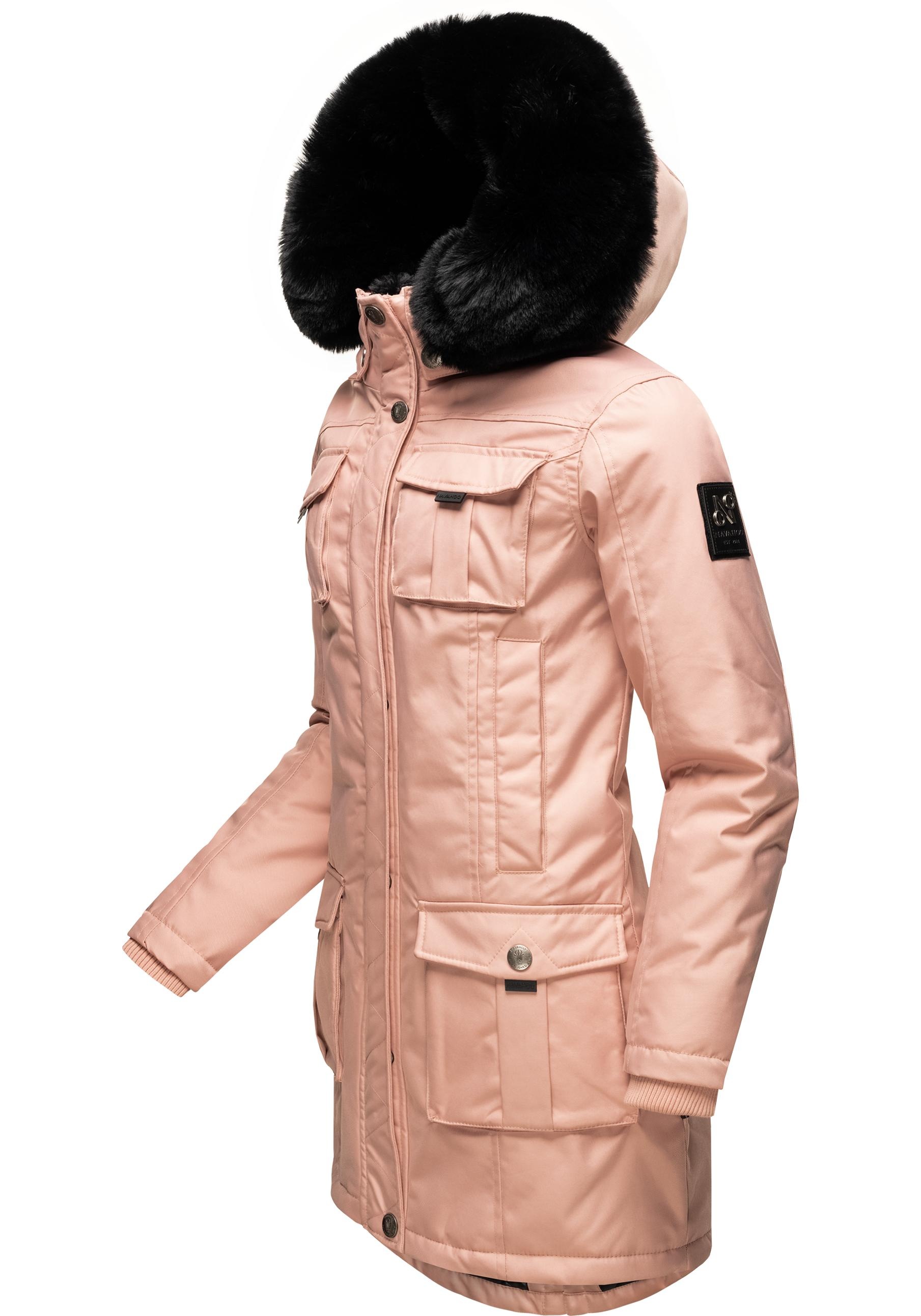 Navahoo Wintermantel »Tiniis«, Parka mit abnehmbarer Kapuze und extra Einkaufstasche