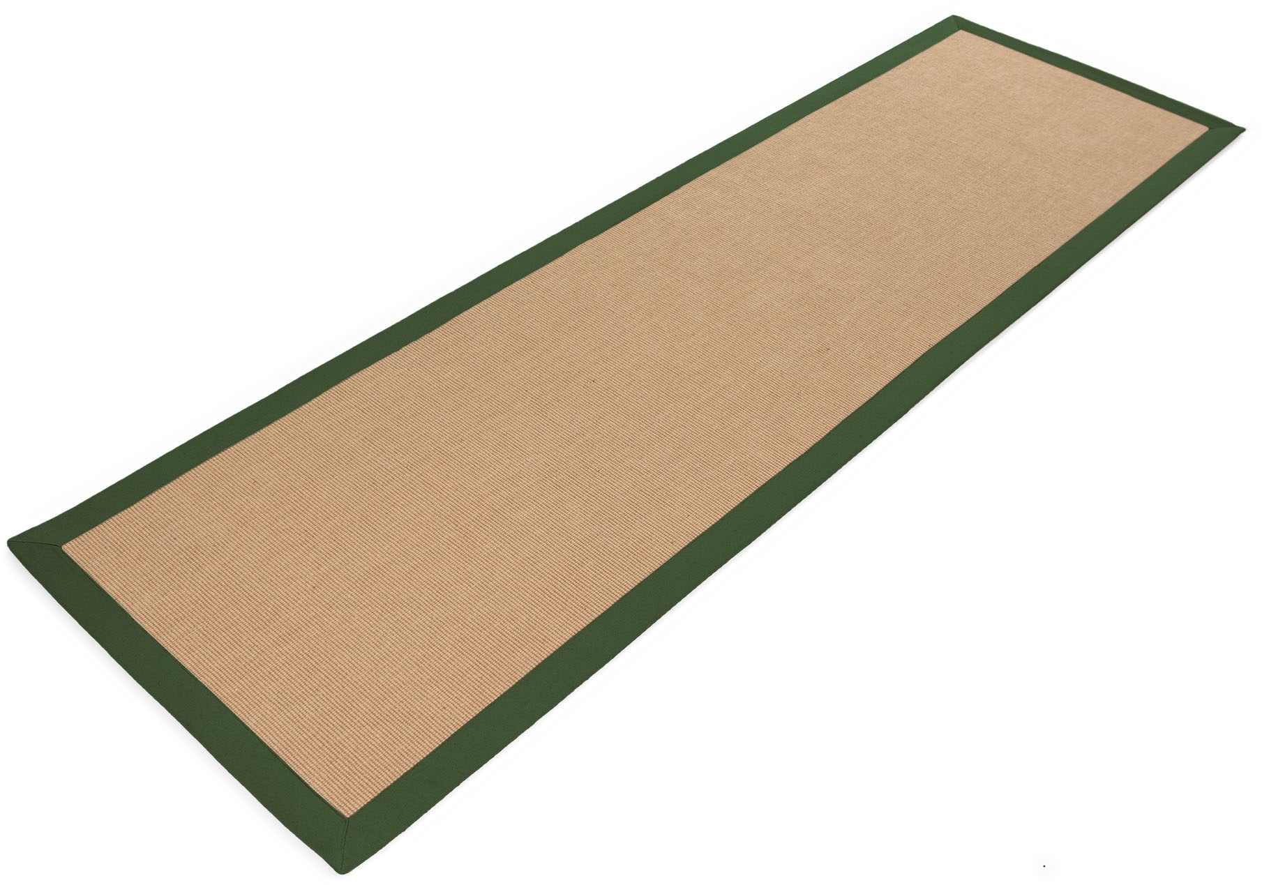Sisalteppich CARPETFINE "Sisal , auch als Läufer erhältlich", grün, B:70cm H:5mm L:200cm, Sisal, Teppiche, Sisalteppich, mit farbiger Bordüre, Anti Rutsch Rückseite, viele Größen, Wohnzimmer 3