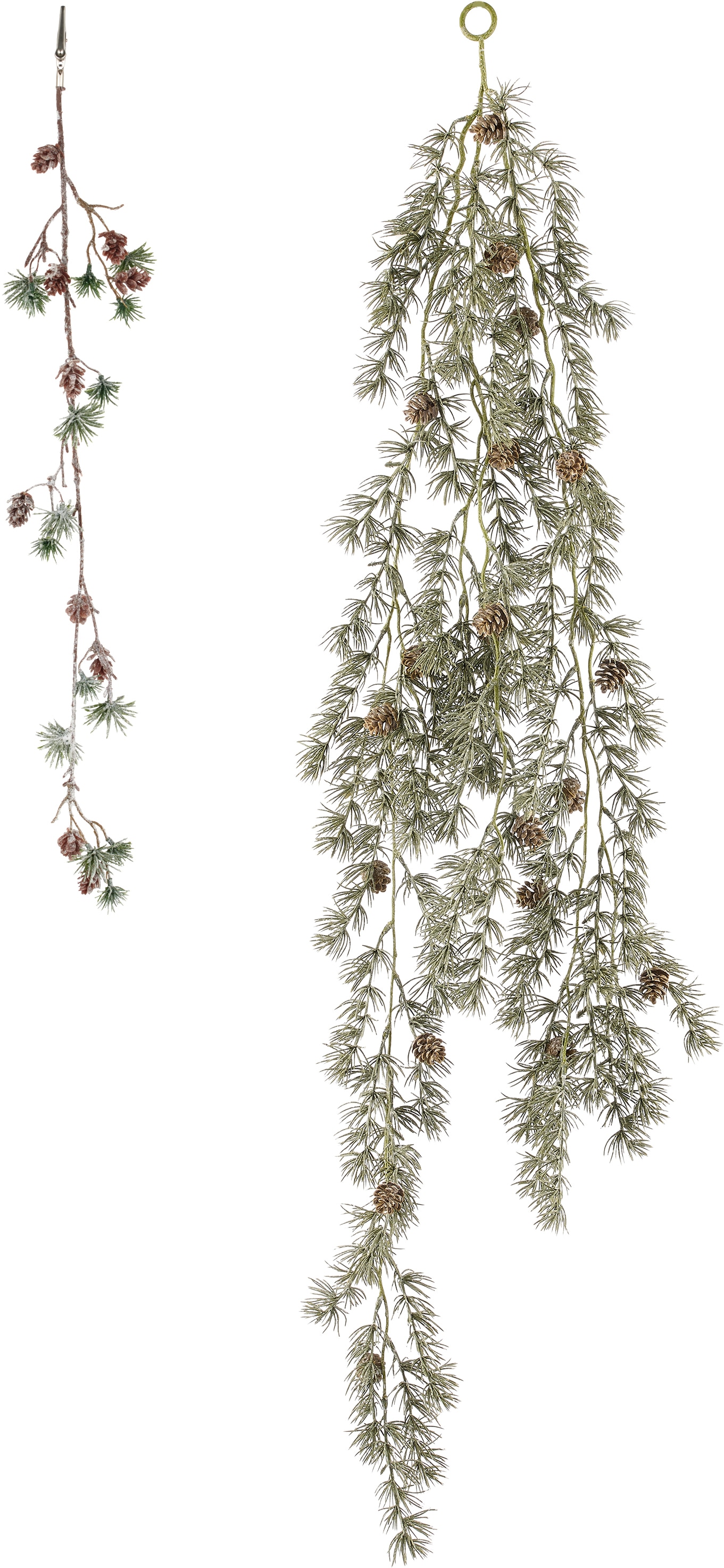 OTTO home Winterliche Kunstpflanze "Set aus Zedernhänger und Zederngirlande" in white-wash-Optik