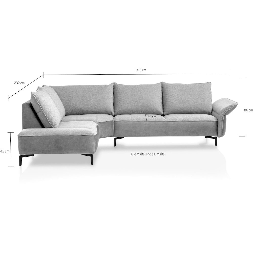 TRENDMANUFAKTUR Ecksofa »Glamour«