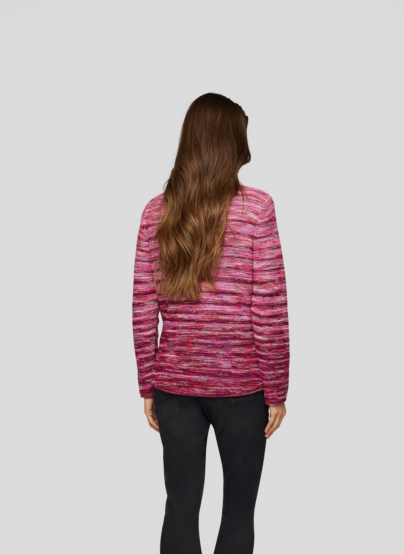 Rabe Rundhalspullover mit intarsien Print