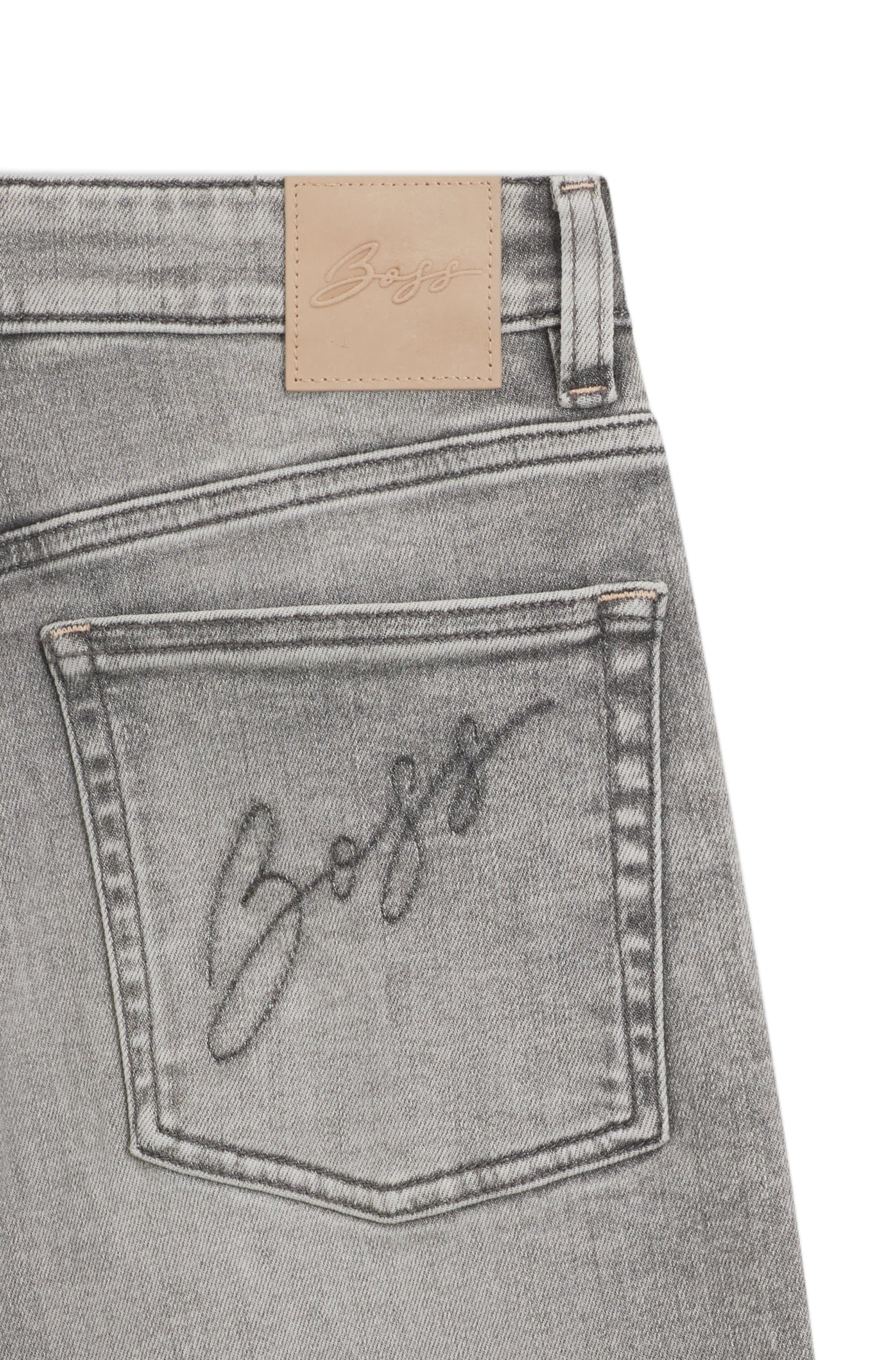 BOSS ORANGE 7/8-Jeans »SOFT KICK FLARE MR Premium Damenmode«, Cropped Länge mit ausgefranster Kante