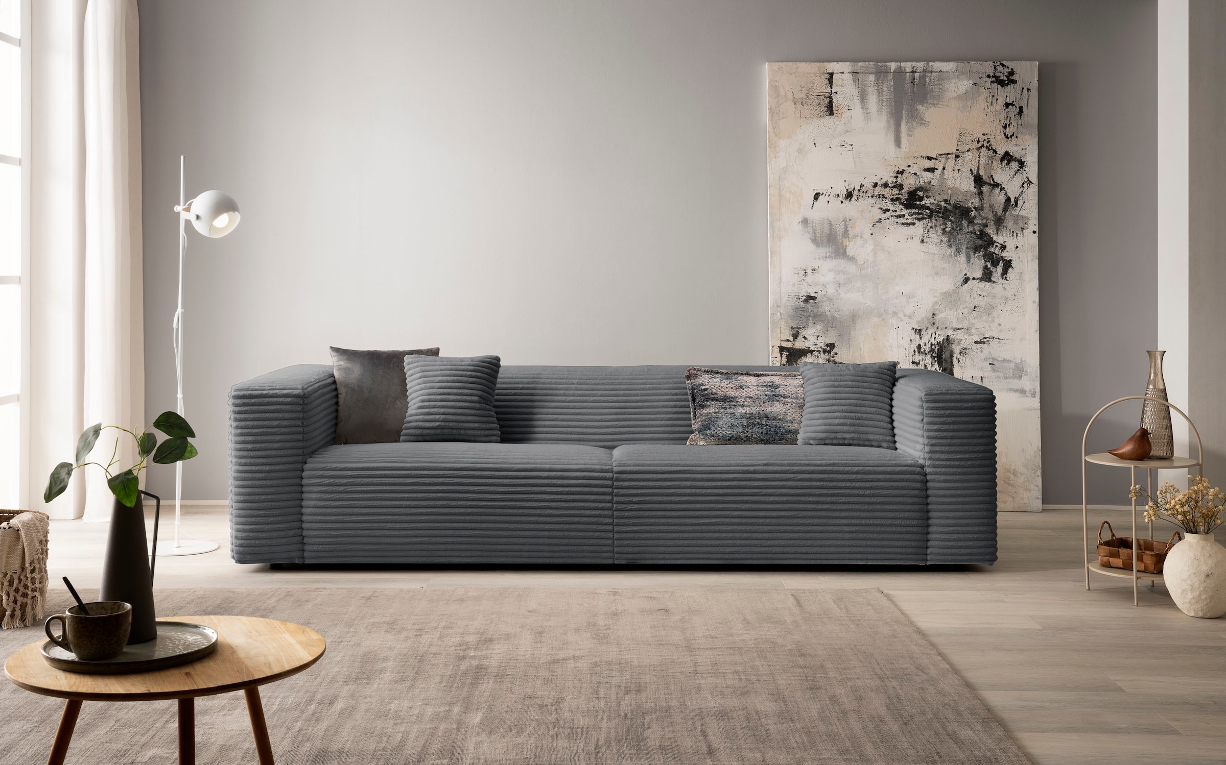 andas 3-Sitzer »BAKELS, Couch in Cord oder Boucle-Stoff, Sofa im modernen Design«, bequemer Sitzkomfort,in 2 Stoffen und 8 Farben lieferbar