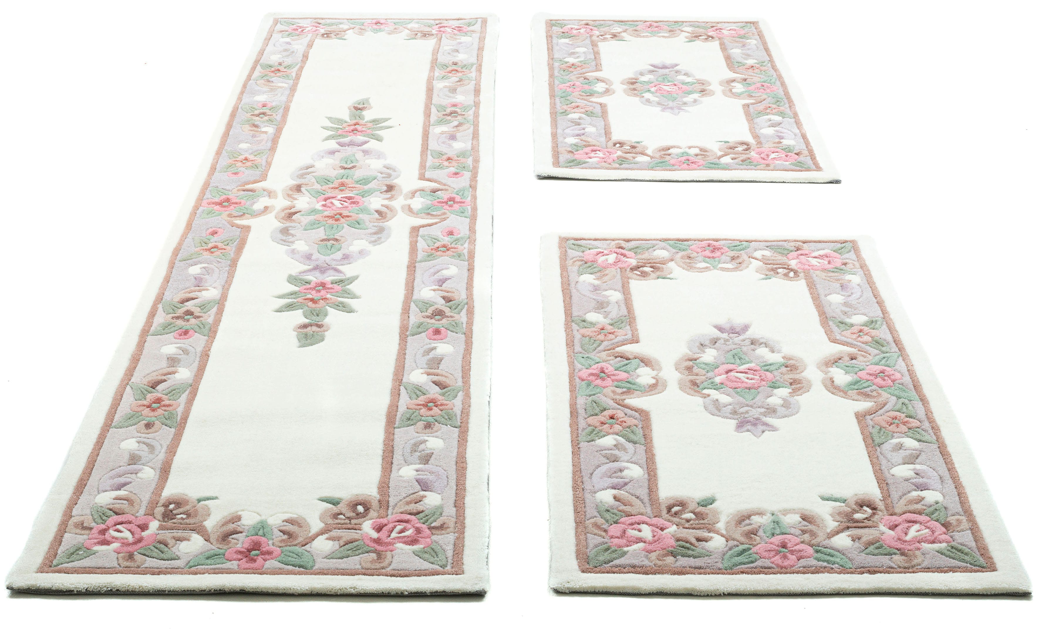 Bettumrandung THEKO, H:14mm, beige, Obermaterial: 100% Polyacryl, Schlafzimmer, Bettumrandungen, "Ming", Bettvorleger, Läufer-Set, hochwertiges