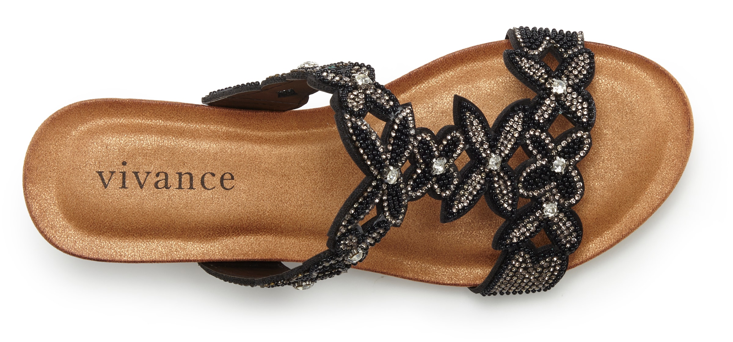 Vivance Pantolette »Mule, Sommerschuh, Sandale,«  mit Keilabsatz und modischen Glitzerdetails