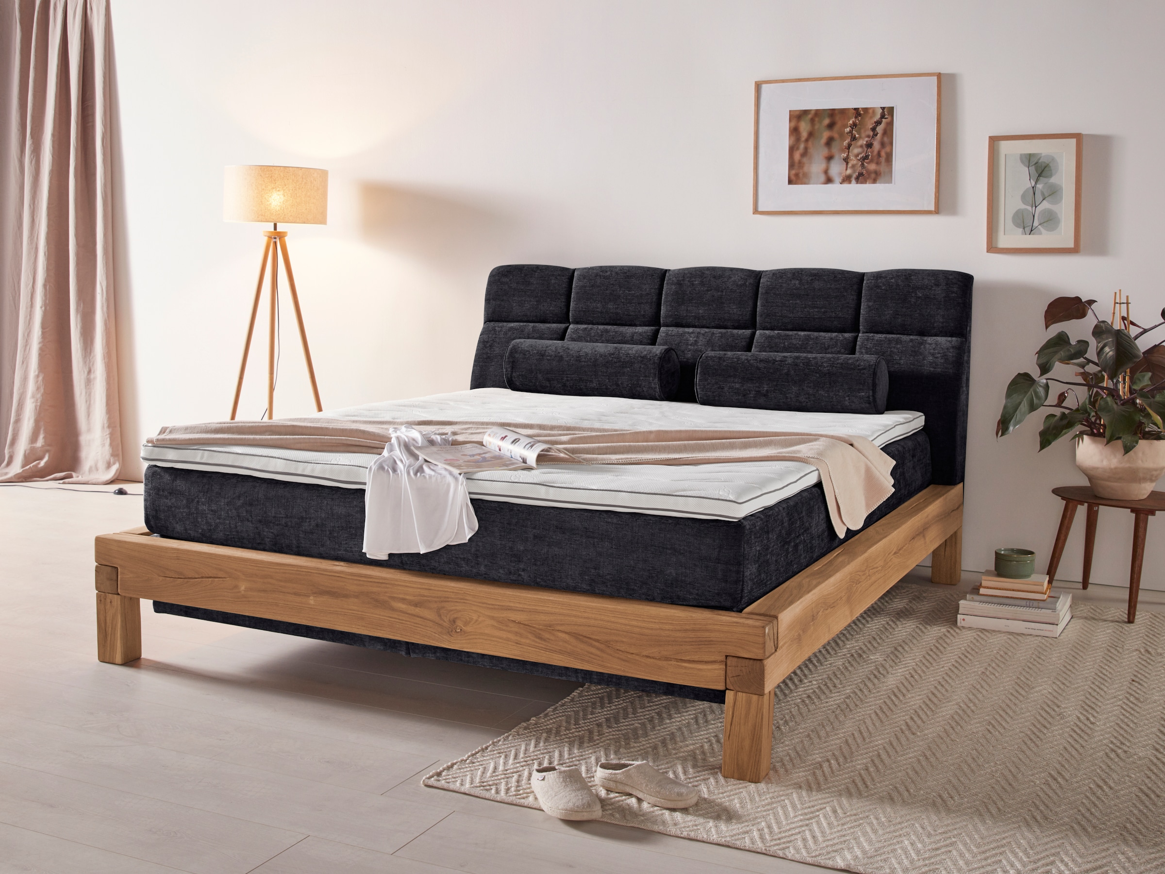Home affaire Boxspringbett »Villads«, Liegefläche: 180/200 cm, Inside-Boxspring-Unterbau, recycelte Stoffe