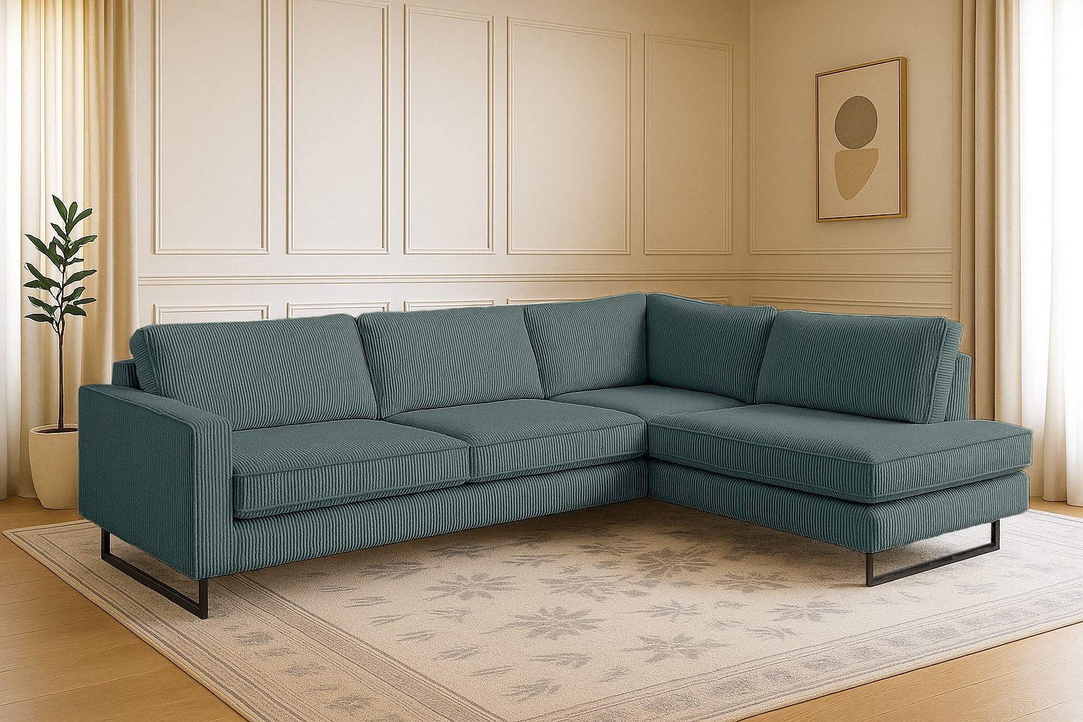 Home affaire Ecksofa "Pinto, 290 cm, Cord, Chenille, Lederoptik, Ottomane l günstig online kaufen
