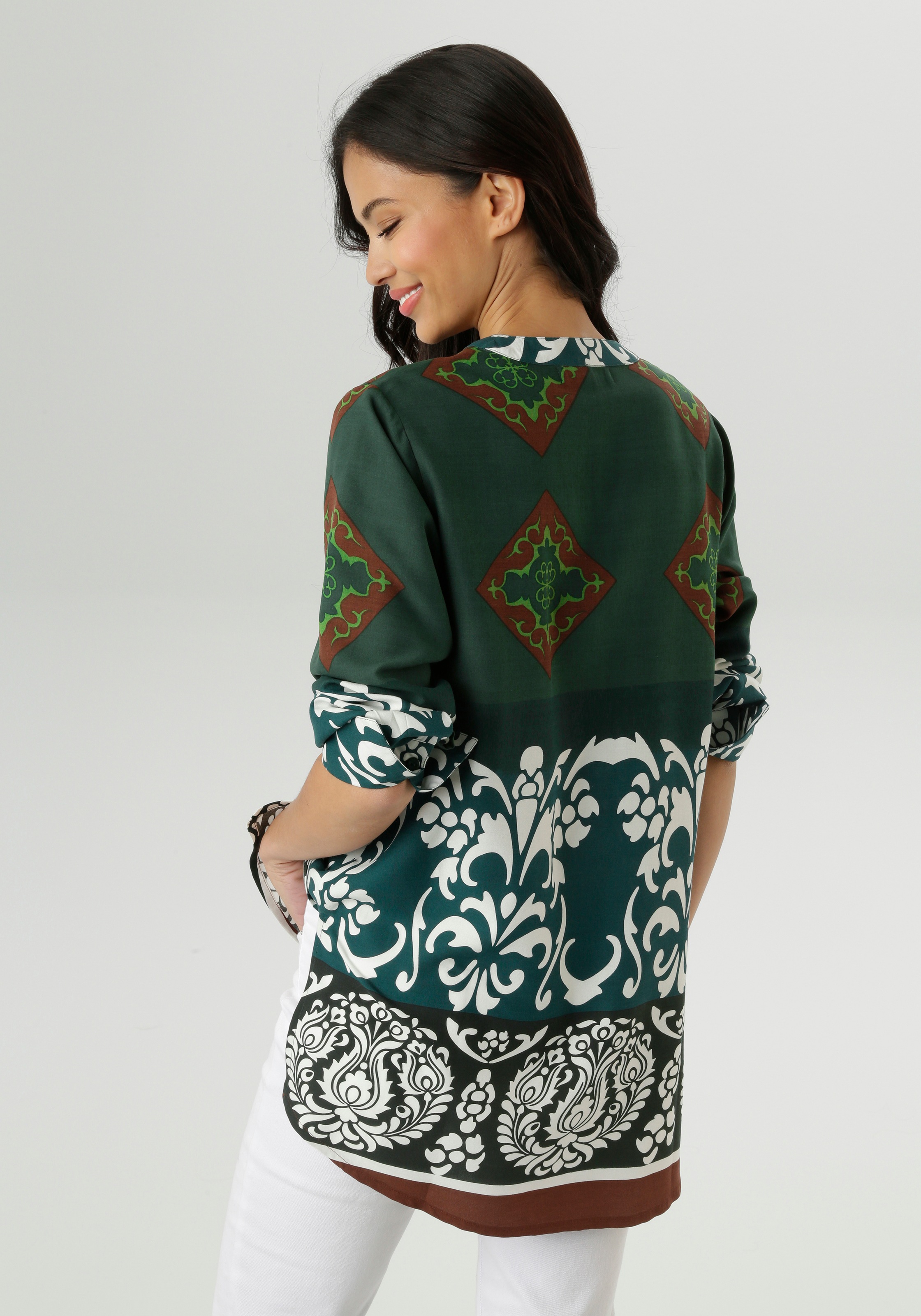 Aniston SELECTED Longbluse, mit stilvollen Ornamenten - NEUE KOLLEKTION günstig online kaufen