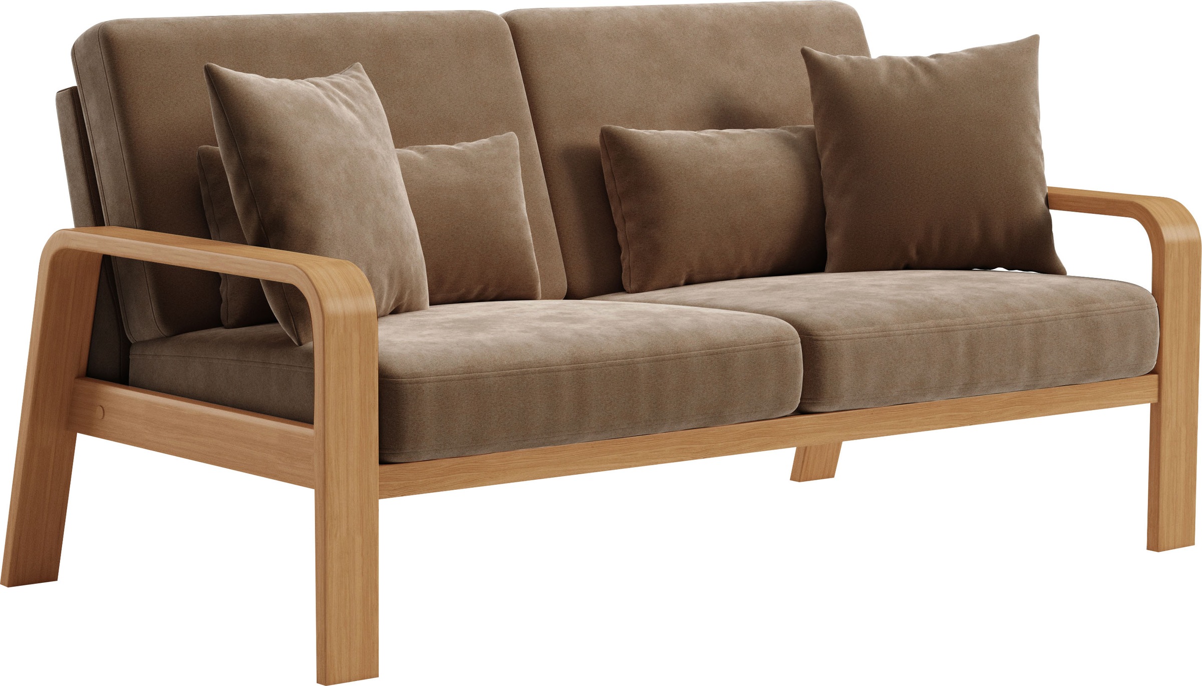sit&more 2,5-Sitzer »Kolding«, Armlehnen aus eichefarbigem Buchenholz, verschiedene Bezüge und Farben