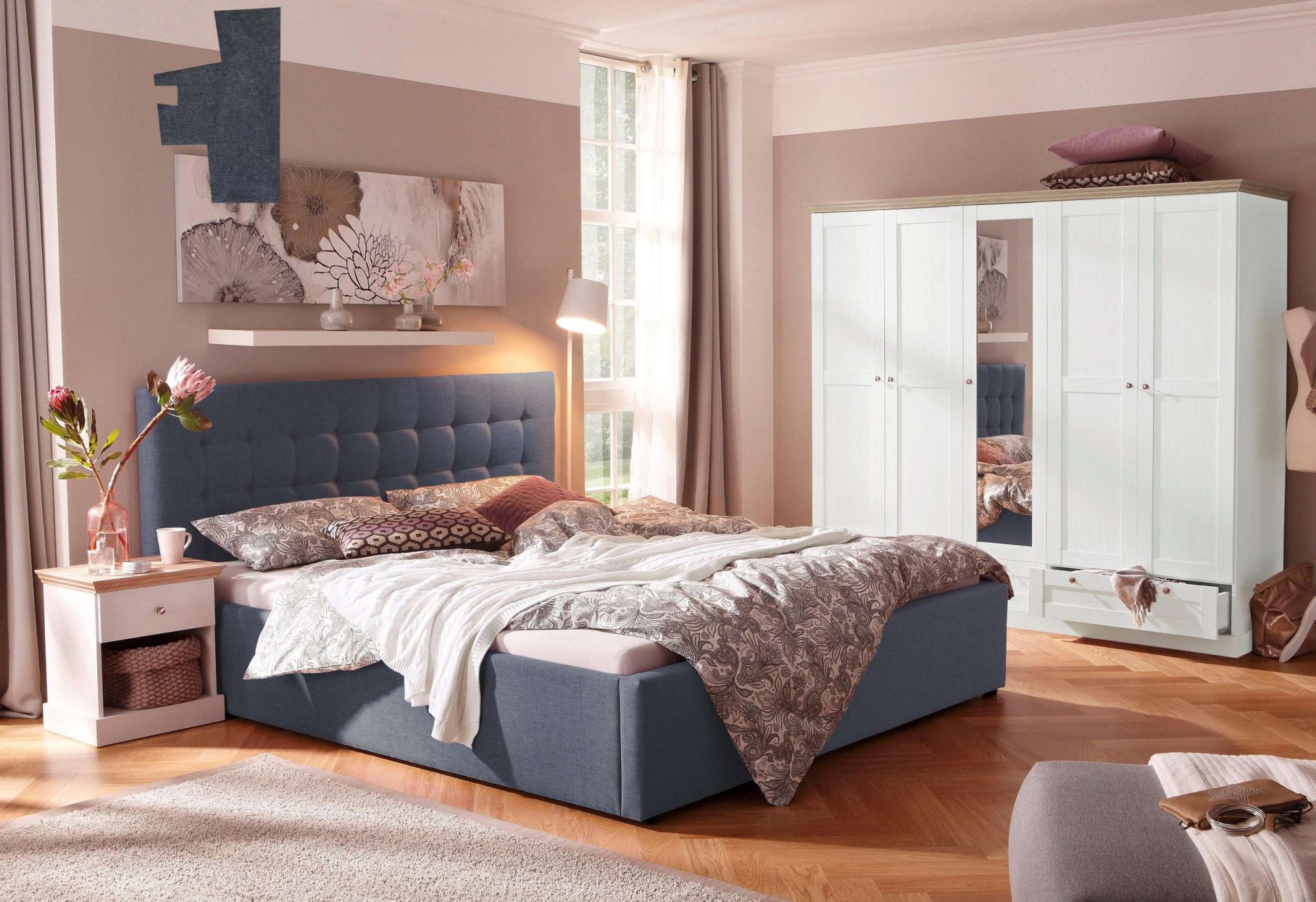 OTTO home Polsterbett "Hamar, Knopfsteppung im Kopfteil, bis 250 KG belastb günstig online kaufen