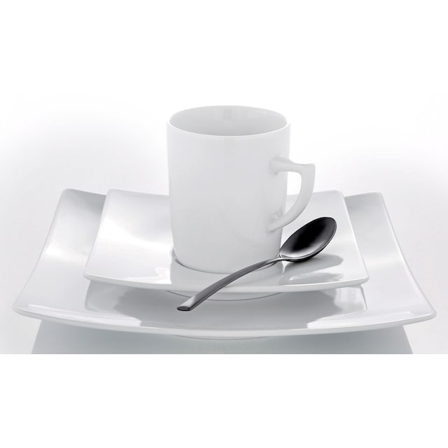 CreaTable Kombiservice »Geschirr-Set NEW ELEGANCE«, (Set, 30 tlg.,  Kaffeeservice und Tafelservice im Set, für 6 Personen), Service, weiß, 30  Teile, für 6 Personen | BAUR