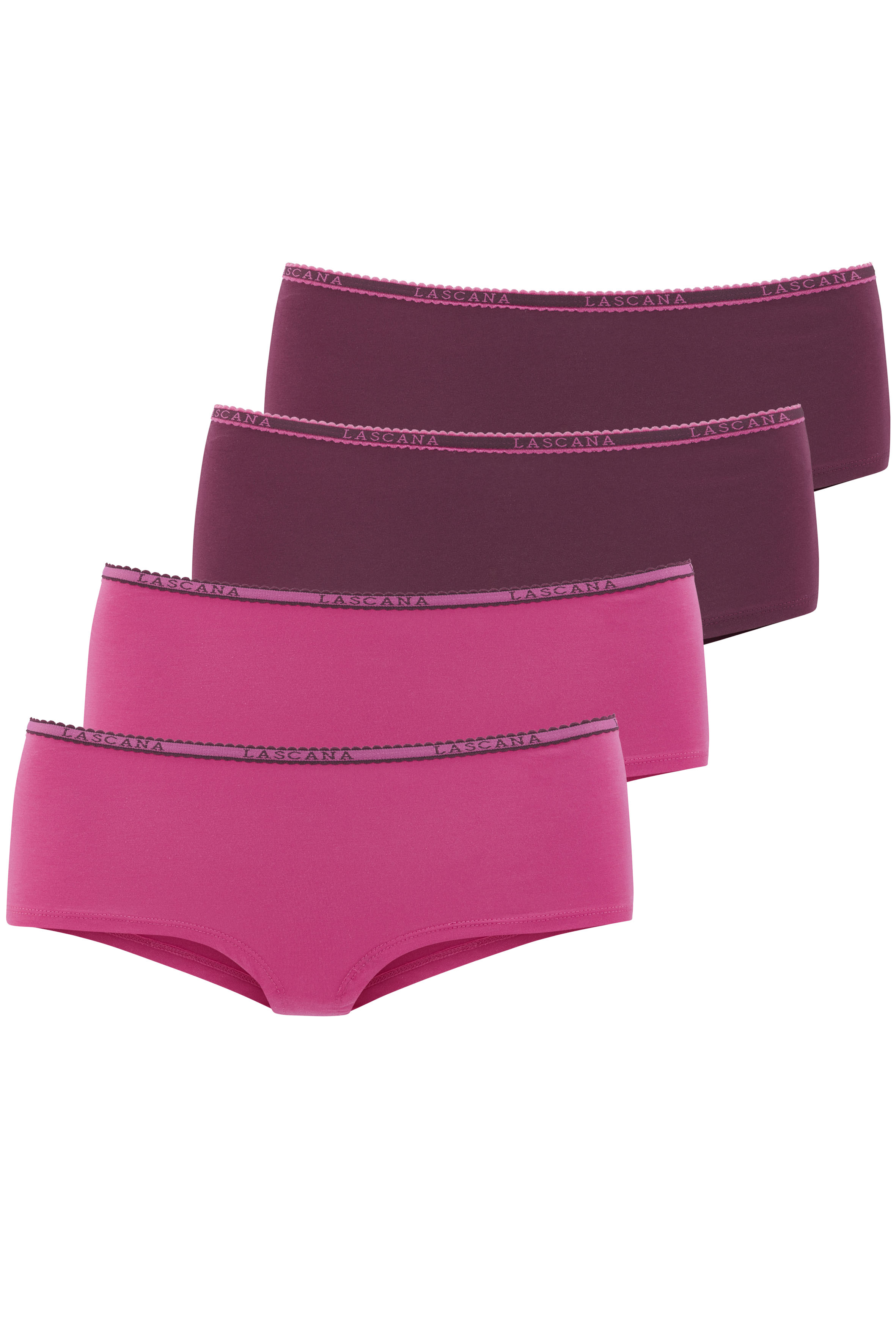 LASCANA Panty 4er-Pack, aus elastischer Baumwoll-Qualität