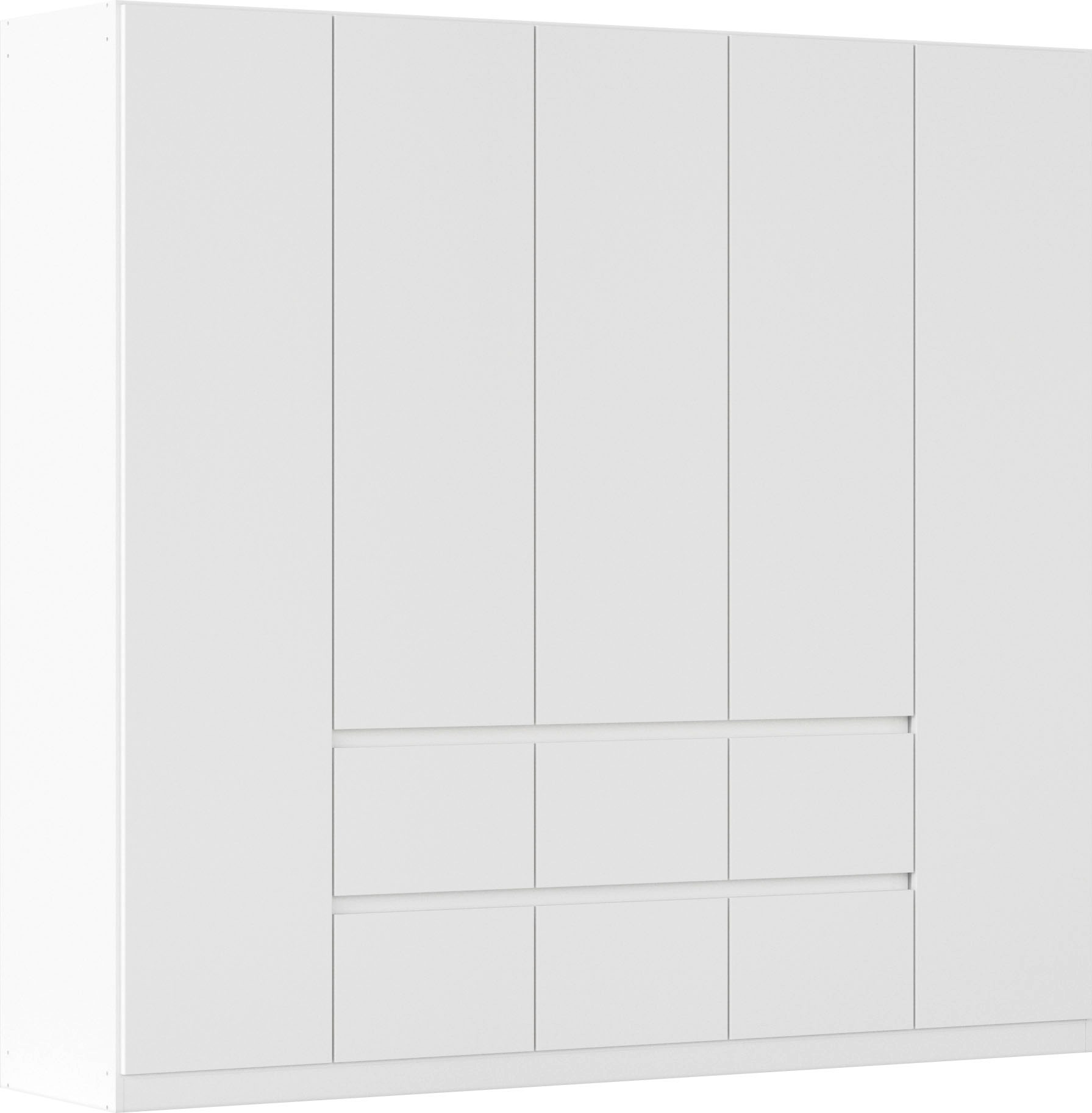 Drehtürenschrank RAUCH, B:226cm H:210cm T:54cm, weiß, Holzwerkstoff, Schränke, "Kleiderschrank Schrank Garderobe Garderobenschrank MAINZ", grifflose