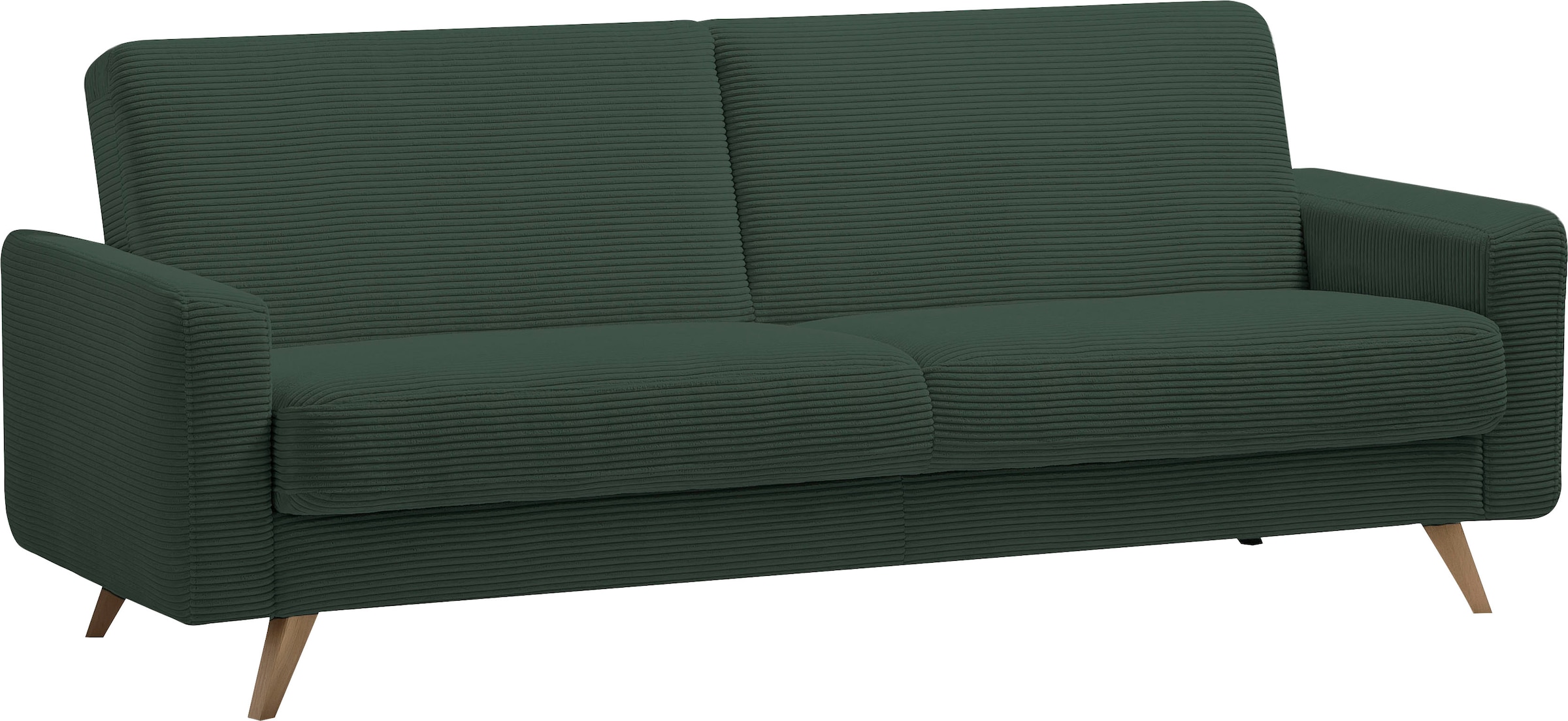exxpo - sofa fashion 3-Sitzer »Samso, elegant und bequem, aktueller Cord Bezug, Kippcouch«, hochwertige Verarbeitung, Schlafsofa inkl. Bettfunktion und Bettkasten