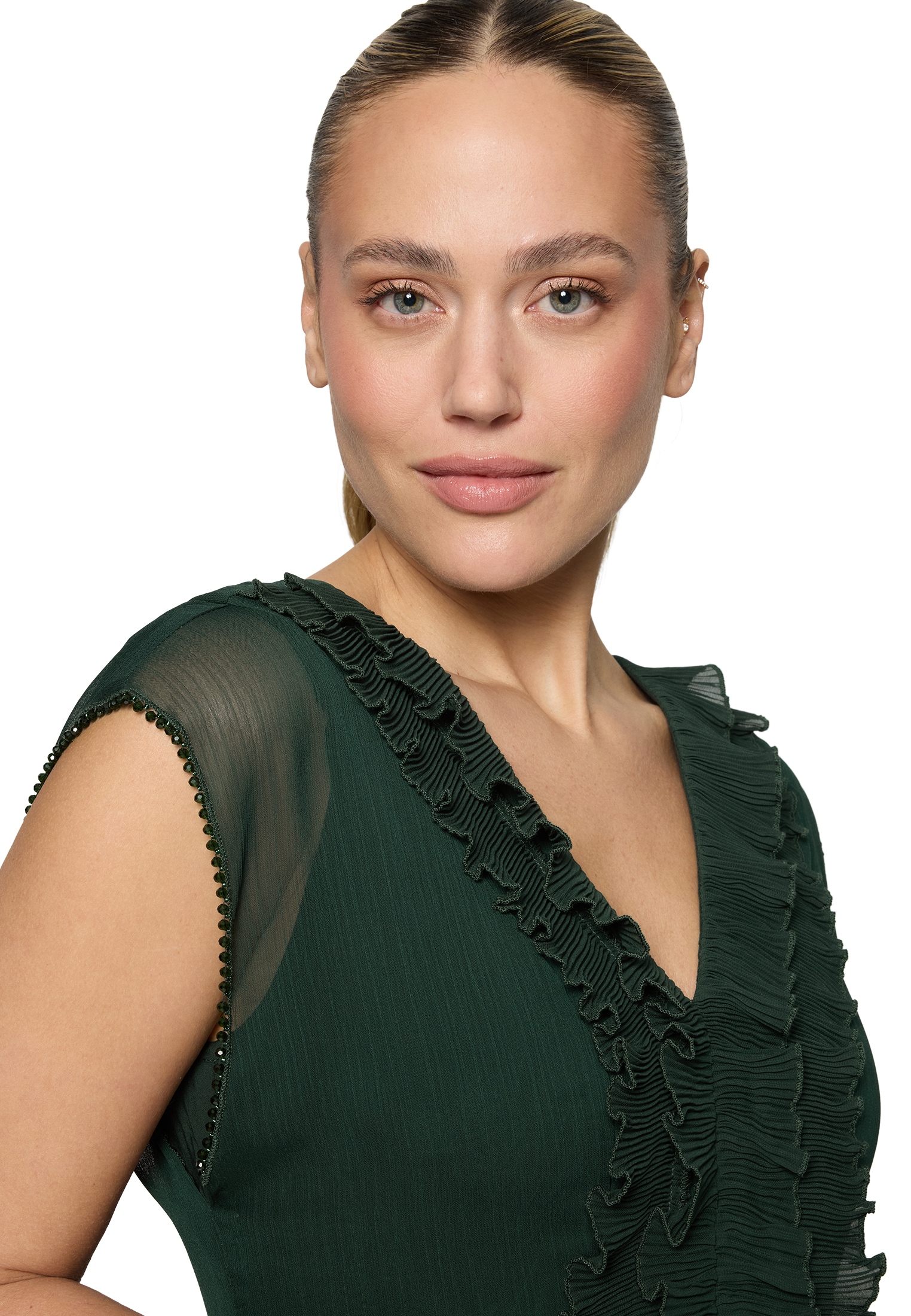 Zero Chiffonkleid »Damen mit Rüschen« Perlen