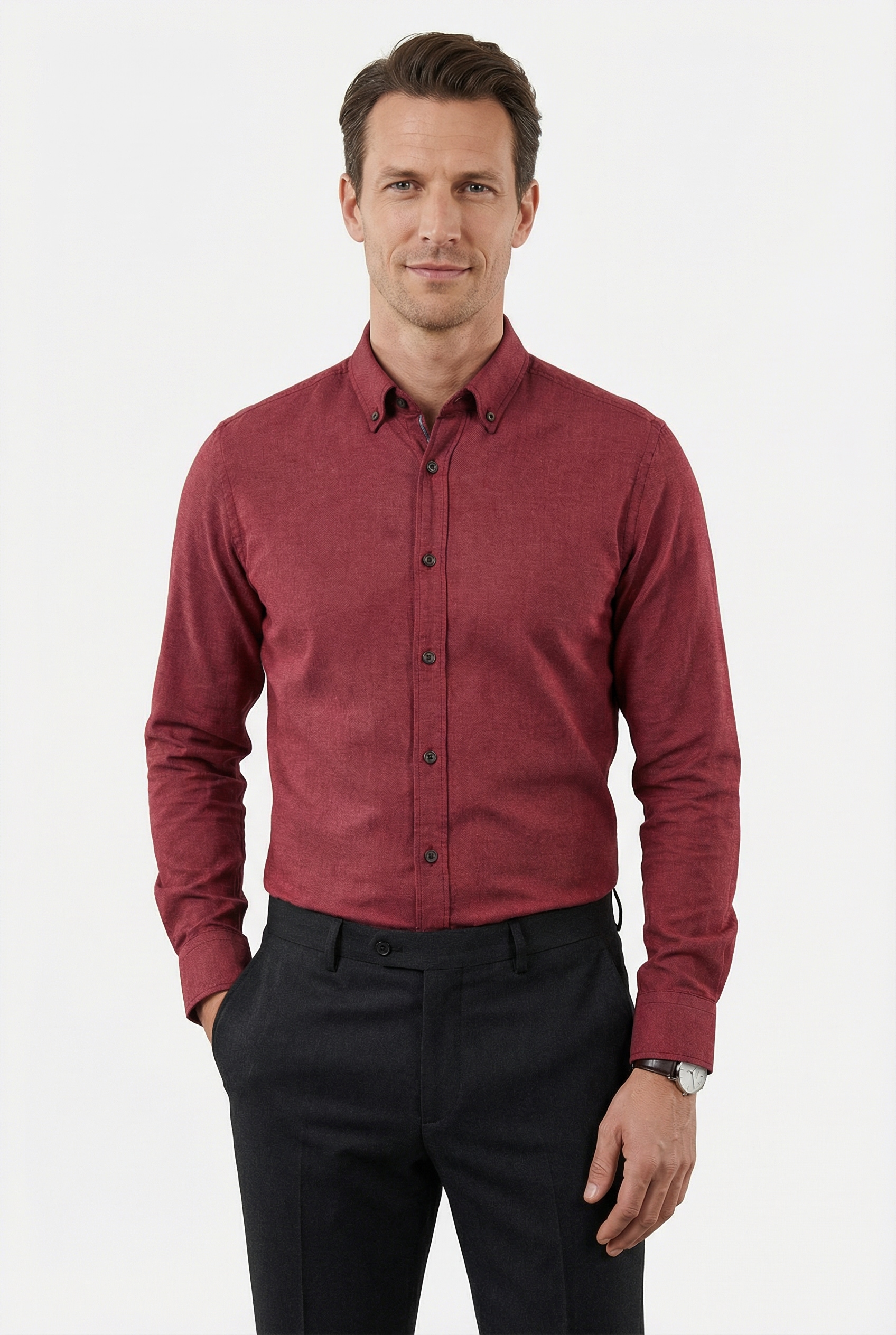 OLYMP Langarmhemd Button-down-Kragen, regular fit, casual