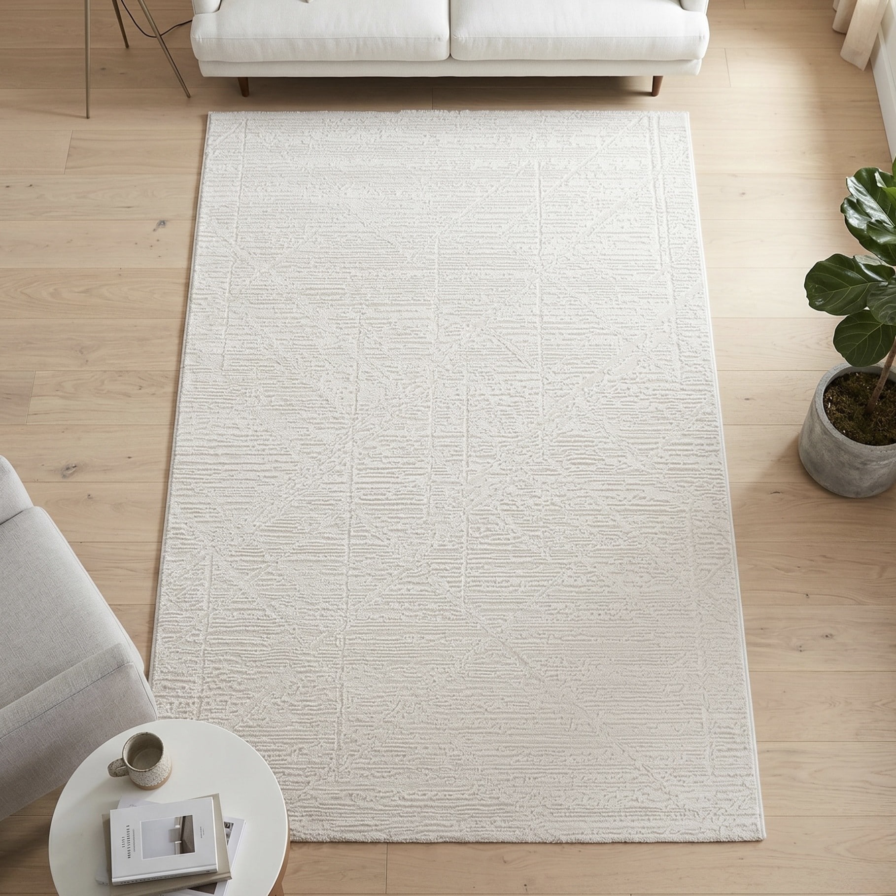 Sehrazat Teppich "Moda 1200, auch als Läufer" rechteckig 11 mm Höhe Kurzflor, grafisches Hoch Tief Muster, Wohnzimmer