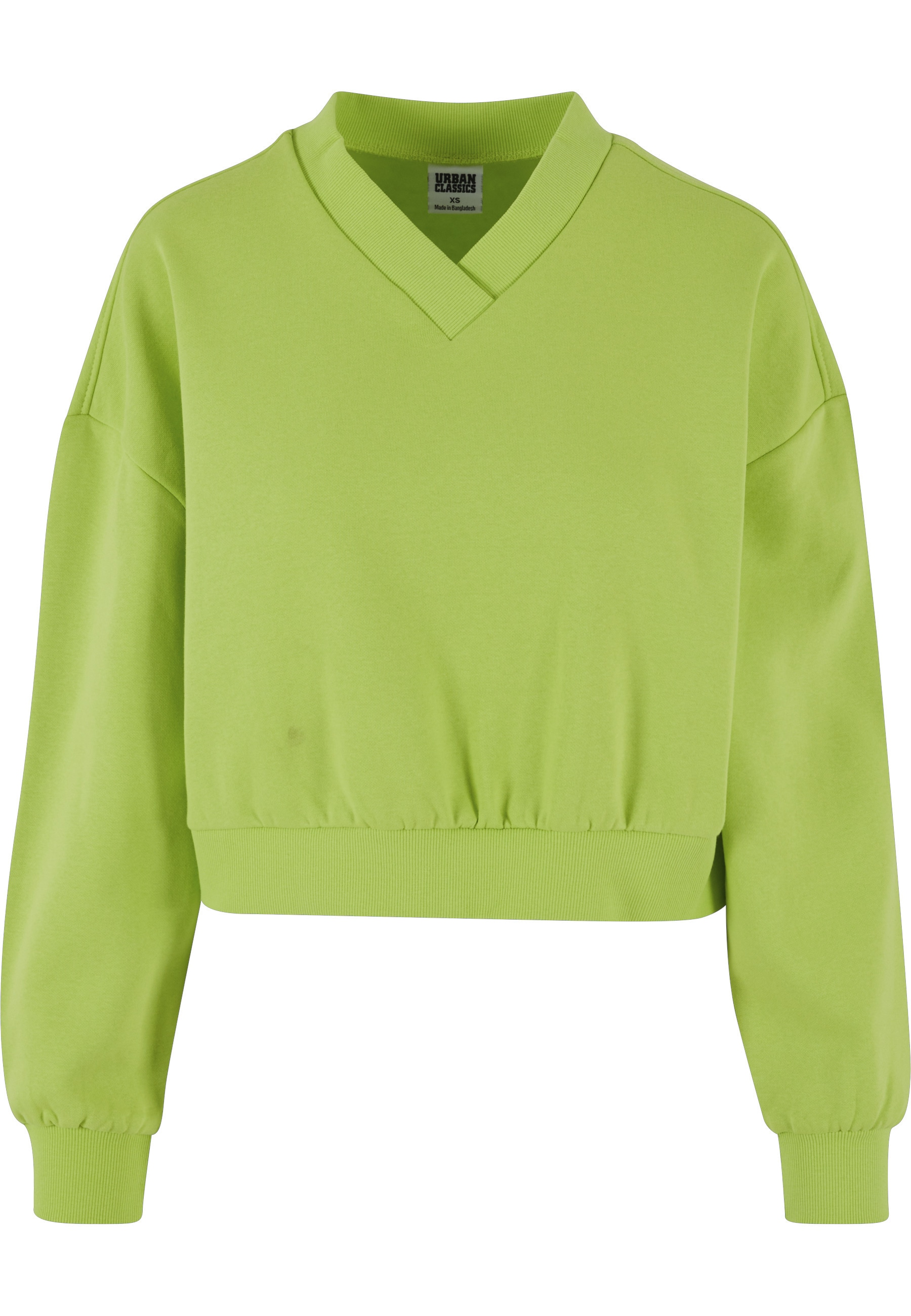 URBAN CLASSICS Sweater "Urban Classics Damen Ladies Cropped V-Neck" günstig online kaufen