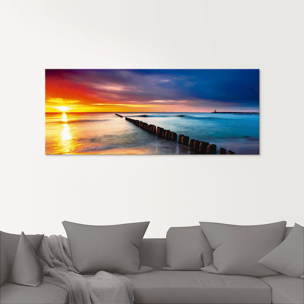 Artland Glasbild »Ostsee mit schönem Sonnenaufgang«, Strand, (1 St.)