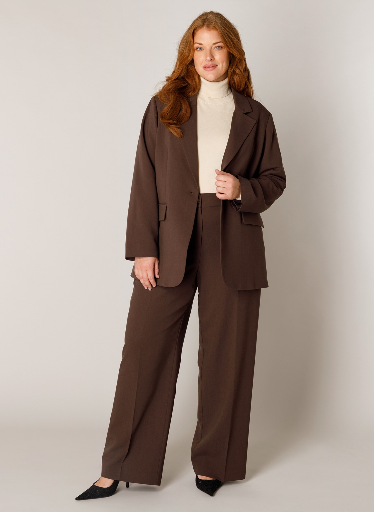 Base Level Curvy Jackenblazer »Yelena« mit großen Knopf