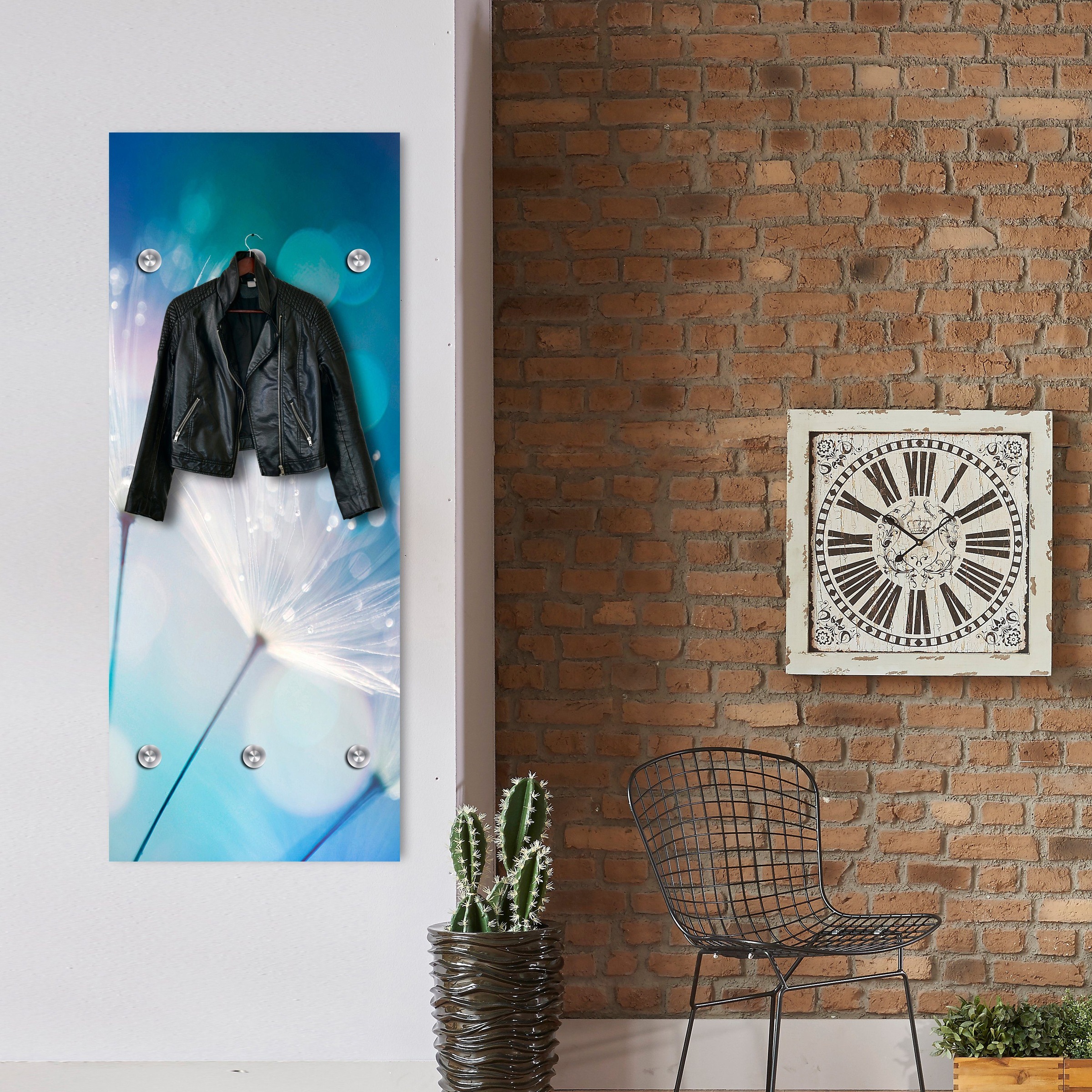 queence Garderobenleiste "Blüte" mit 6 Haken, 50 x 120 cm günstig online kaufen