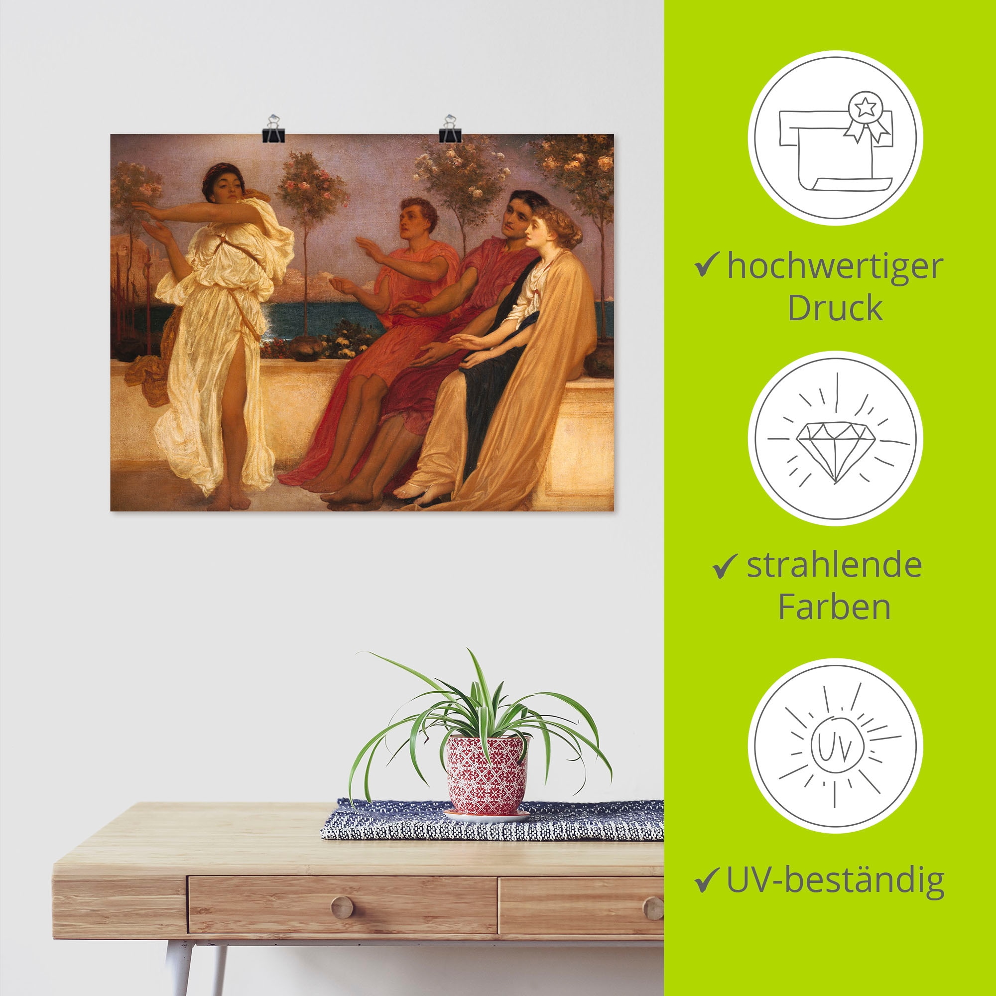 Artland Wandbild »Tanzendes griechisches Mädchen.«, Gruppen & Familien, (1 St.), als Leinwandbild, Poster in verschied. Größen