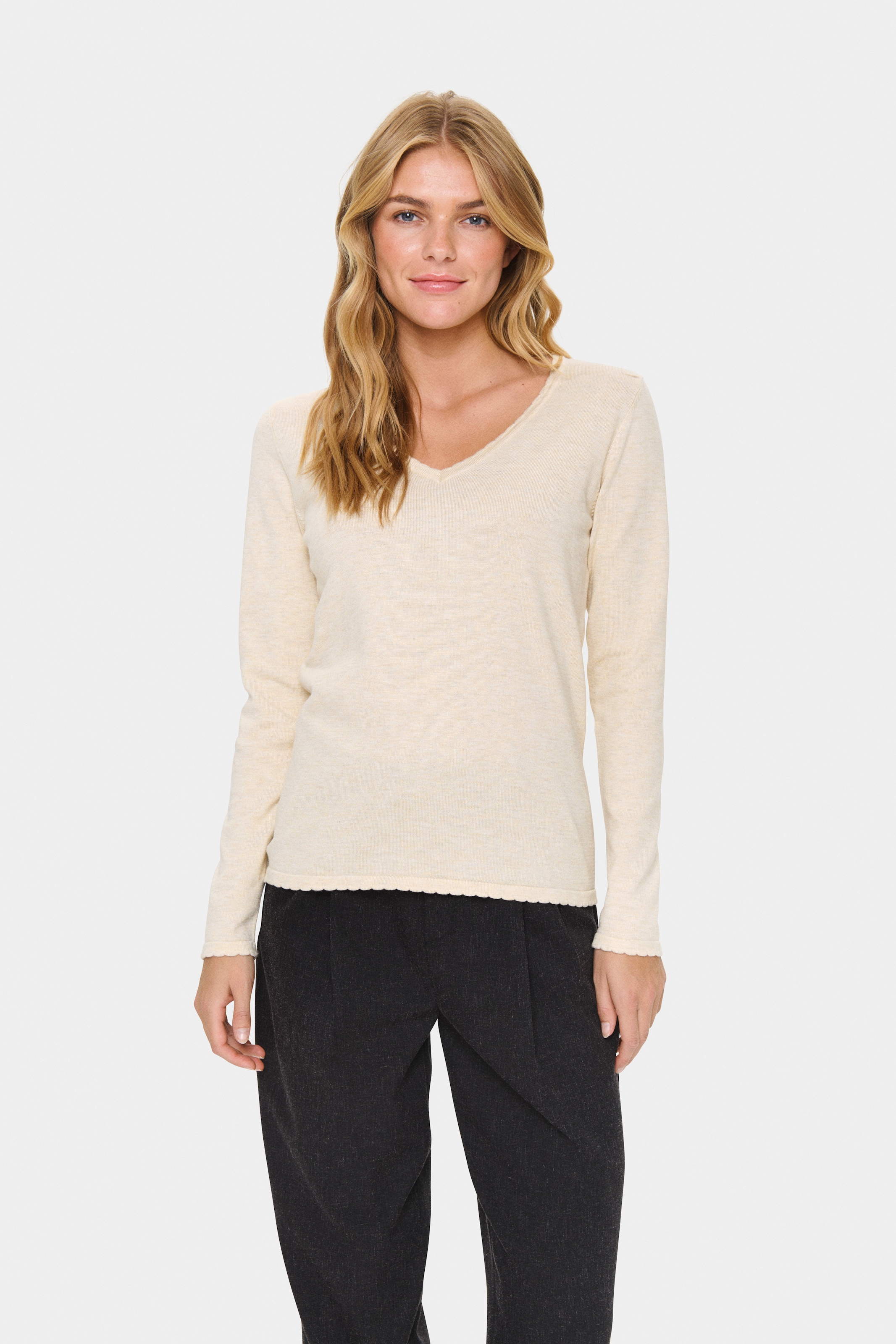 Saint Tropez Strickpullover "MilaSZ LS V-Neck Pullover" Viskosemischung, Re günstig online kaufen