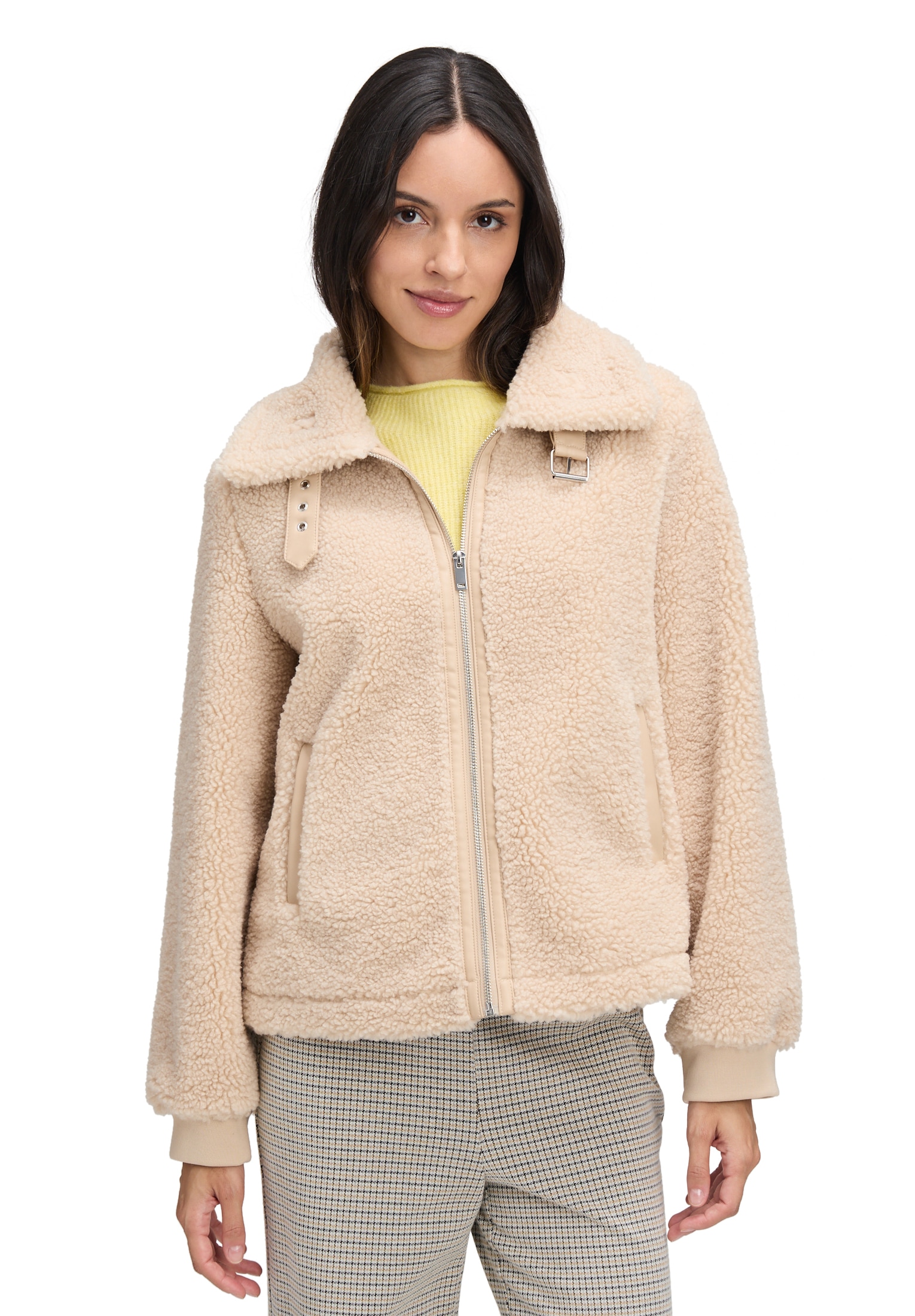 Cartoon Plüschjacke "Cartoon Damen Plüschjacke mit Eingrifftaschen" günstig online kaufen