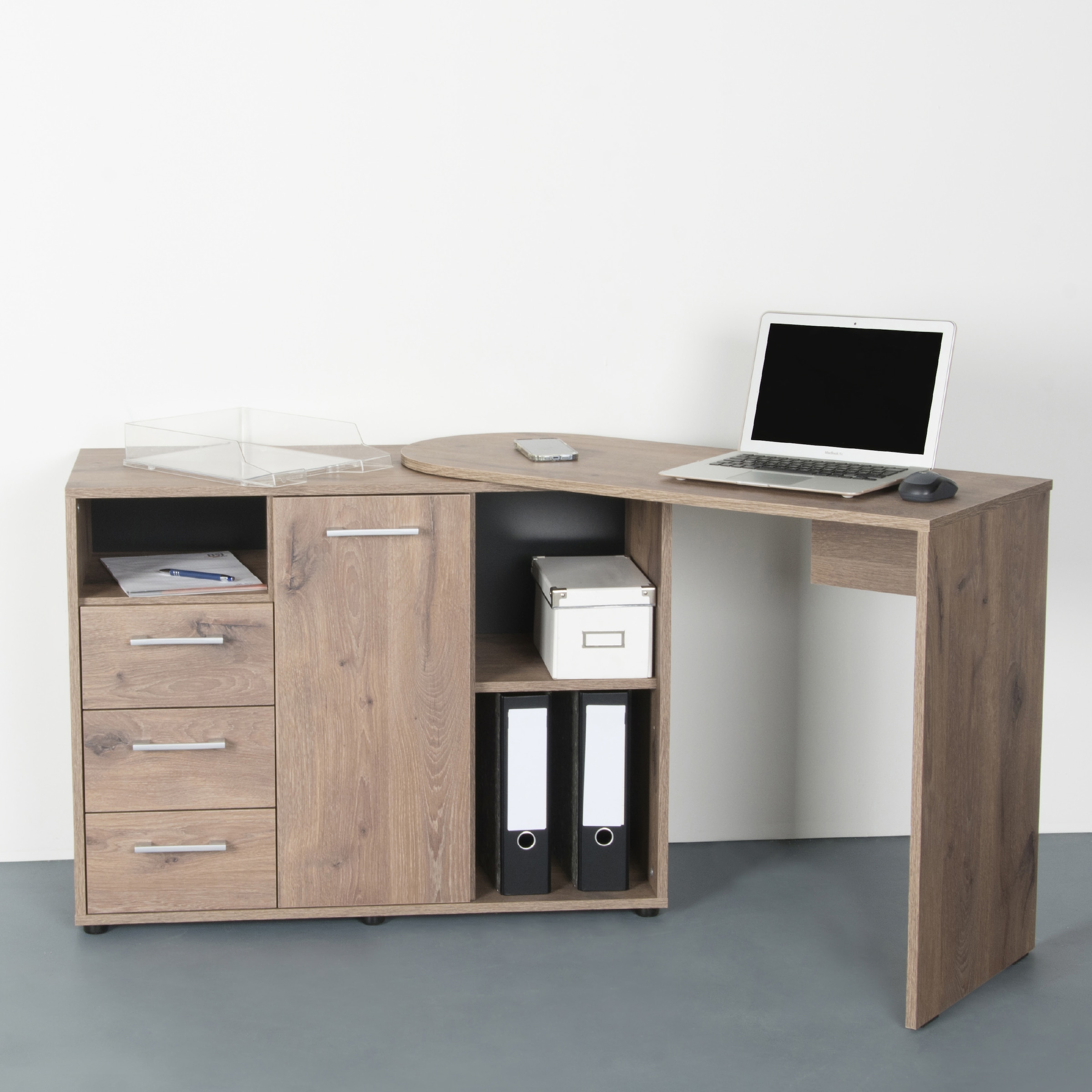 VOGL Möbelfabrik Schreibtisch, schwenkbare Tischplatte, platzsparend, Made in Germany